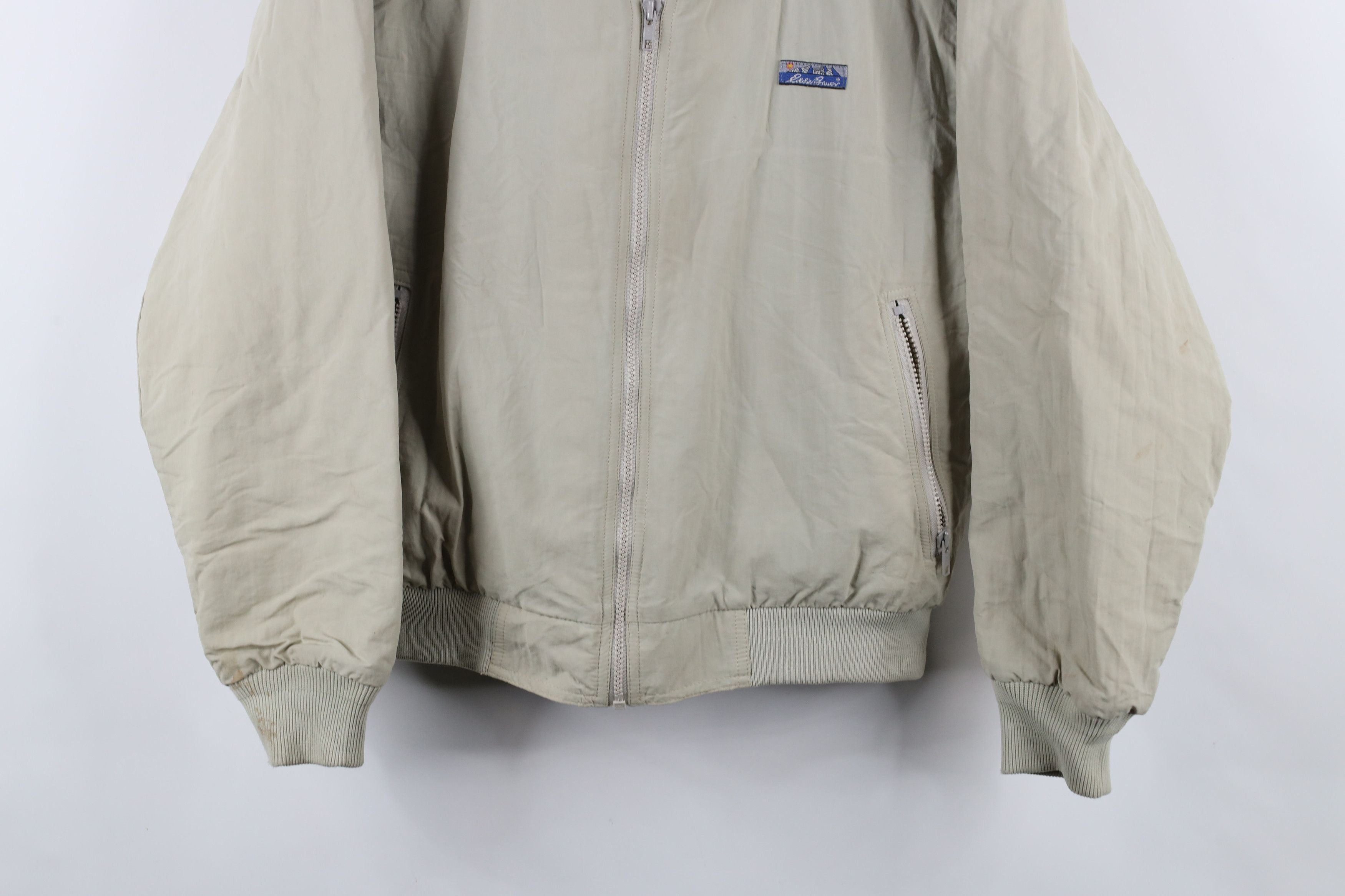 Eddie Bauer × Vintage Vintage 90s Eddie Bauer Fleece Lined Bomber Jacket Beige Size US S / EU 44-46 / 1 - 3 Thumbnail
