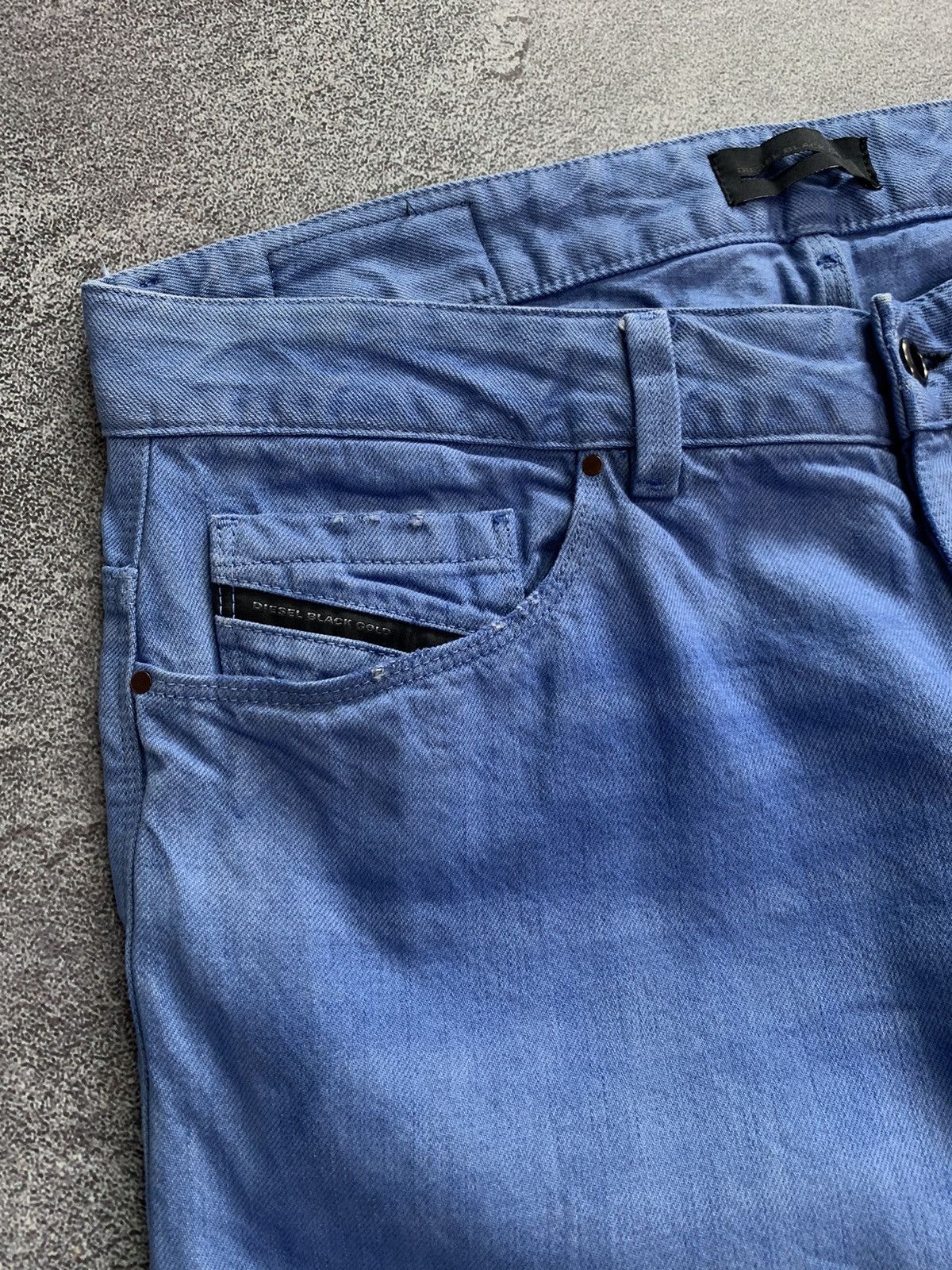 Diesel × Diesel Black Gold Diesel Black/Gold Demin Blue Pants Made in Italy size33 Size US 33 - 2 Thumbnail