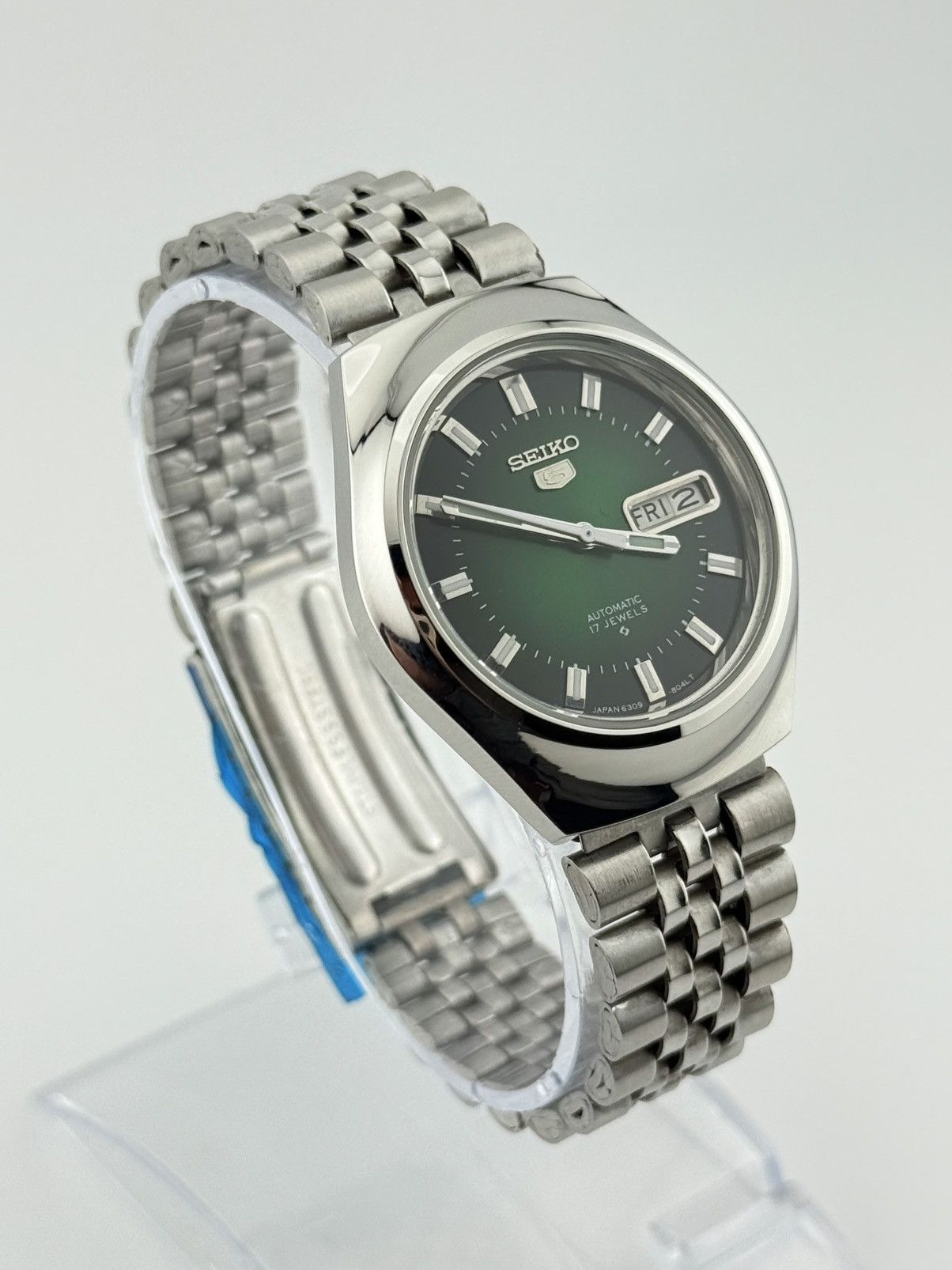Seiko Seiko 5 Mens Watch Automatic Green Dial Wristwatch Vintage Size 36 - 2 Thumbnail
