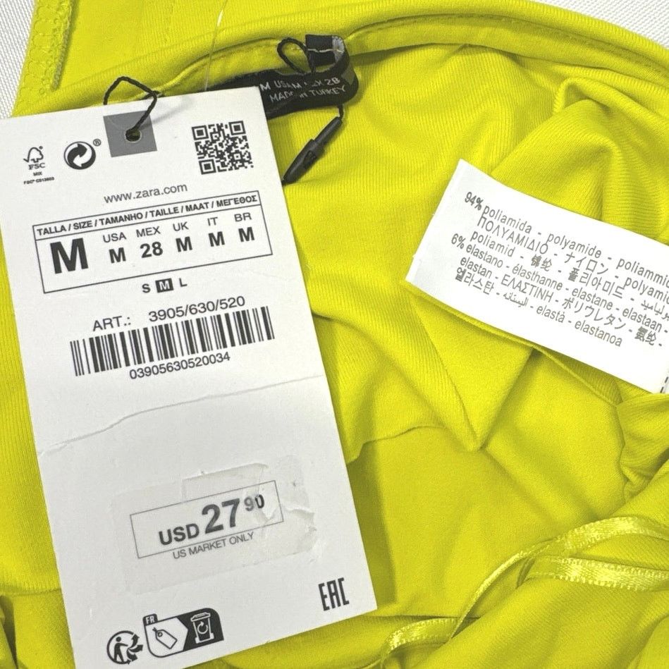 Zara Zara Yellow Bodysuit Snap Thong Crop Top Womens Juniors sz M Size M / US 6-8 / IT 42-44 - 4 Thumbnail