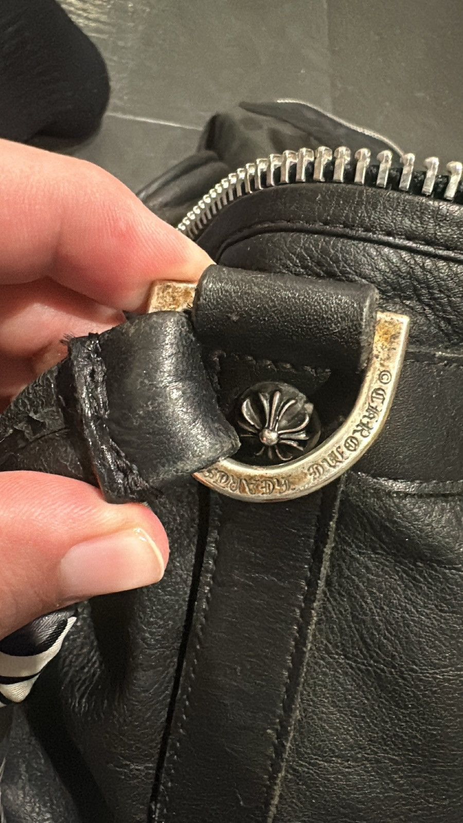 Chrome Hearts Chrome Hearts XL Duffle Bag Black Leather Crosses Luggage Size ONE SIZE - 12 Thumbnail