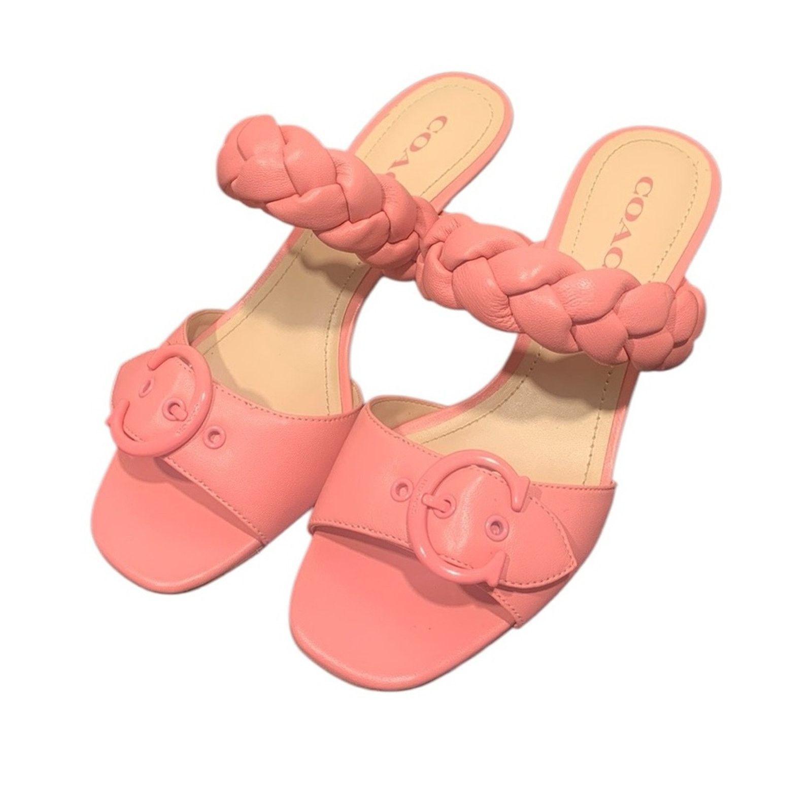 Coach Coach Womens Mollie Pink Leather Slip On Heel Sandals SZ 7 Size US 7 / IT 37 - 1 Thumbnail