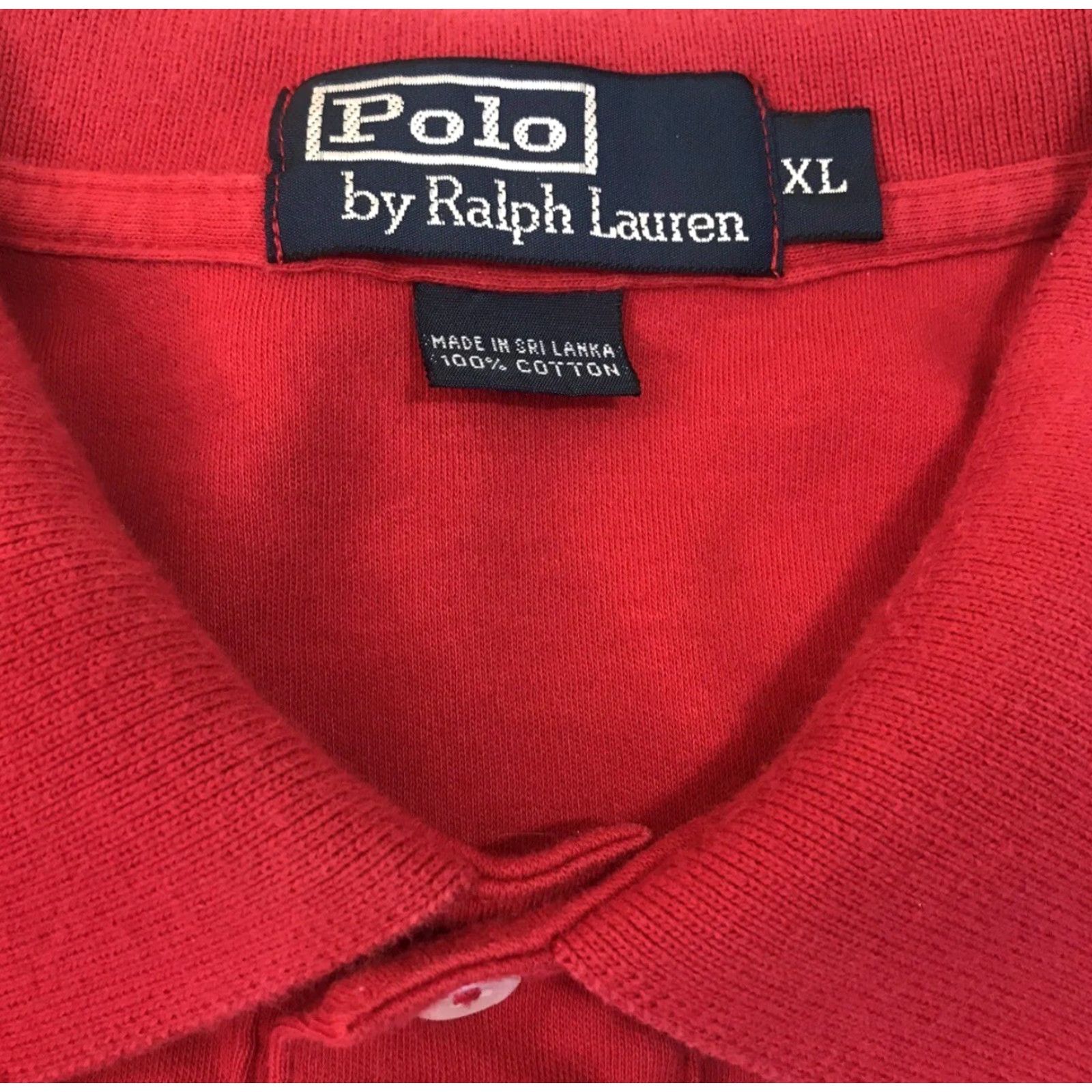 Polo Ralph Lauren Polo Ralph Lauren Polo Shirt Mens XL Red Collared Golf Logo Vintage Sport Work Dress Size 46R - 3 Thumbnail