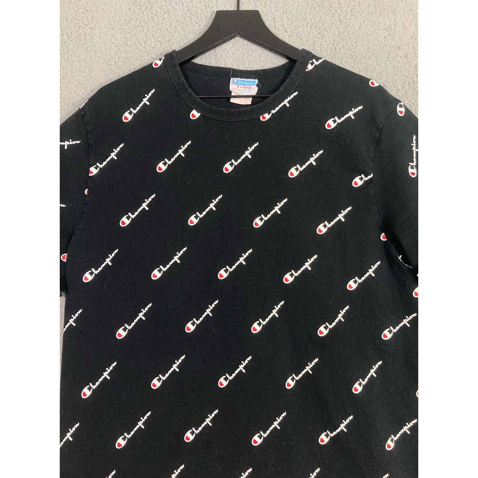 Champion Champion Heritage XL Black T-Shirt All Over Logo Print Size US XL / EU 56 / 4 - 8 Thumbnail