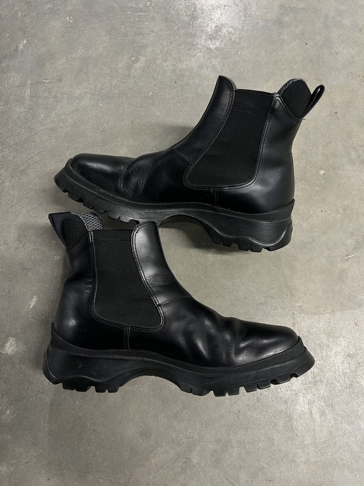 Prada Womens Prada Brixxen Chelsea Boots Black Leather Size US 7.5 / IT 37.5 - 6 Thumbnail