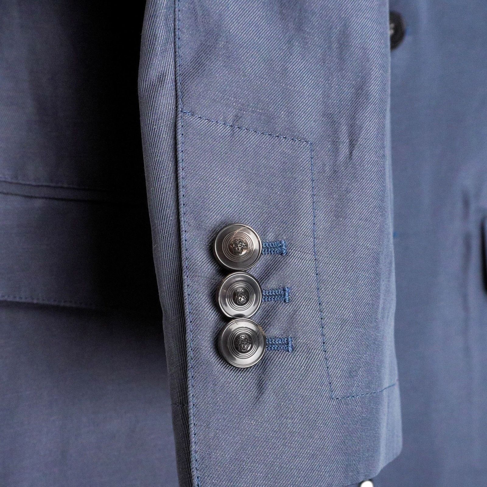 Versace Gianni Versace Medusa Greca Logo Linen Blend Blazer Jacket Size US L / EU 52-54 / 3 - 8 Thumbnail
