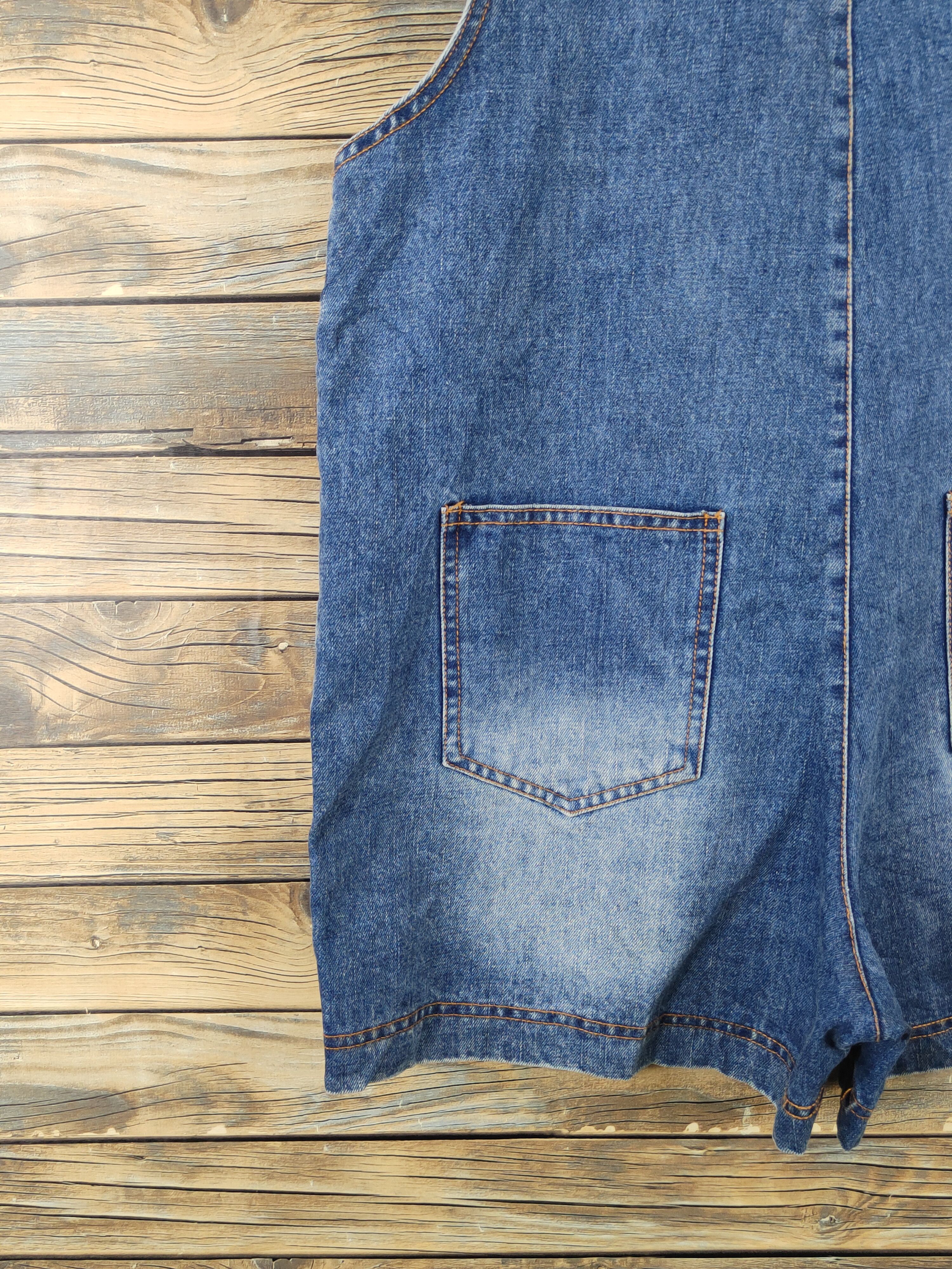 Japanese Brand × Vintage Vintage Nanawinner Blue Denim Shortall Jumpsuits Size 39" - 6 Thumbnail
