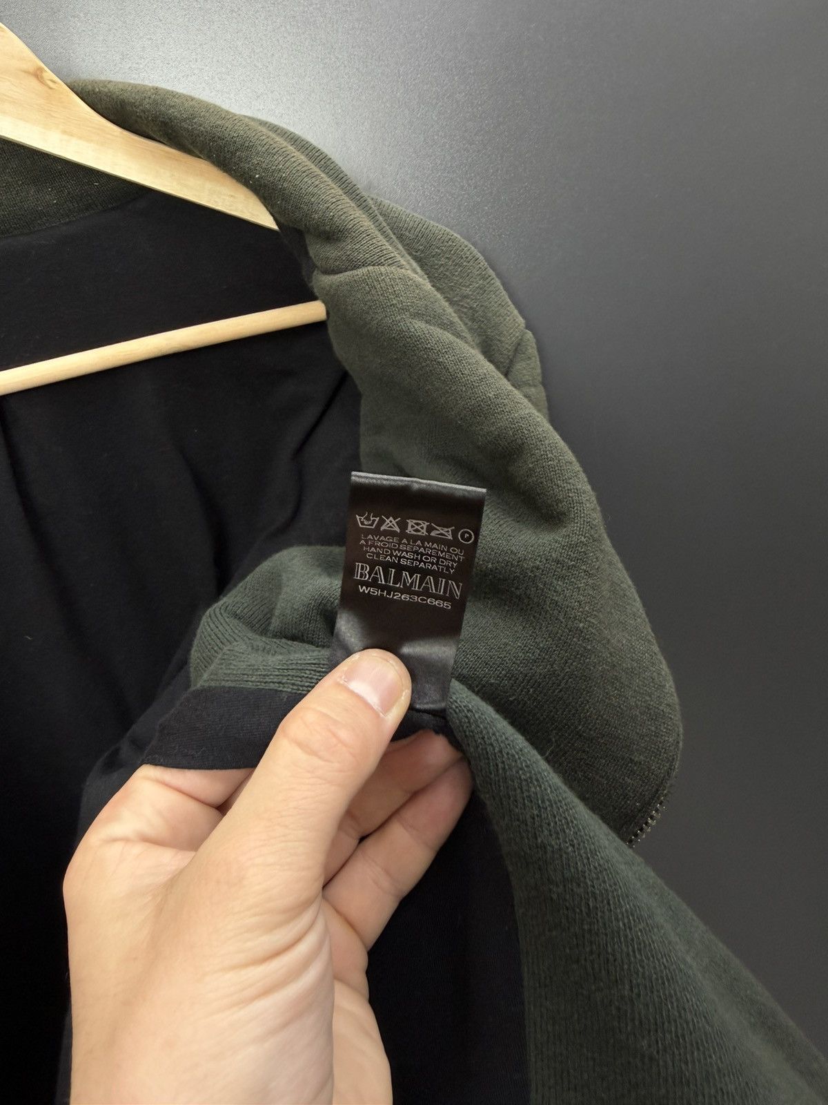 Balmain Balmain Biker Zip Jacket Faded Olive Size L Size US L / EU 52-54 / 3 - 12 Thumbnail