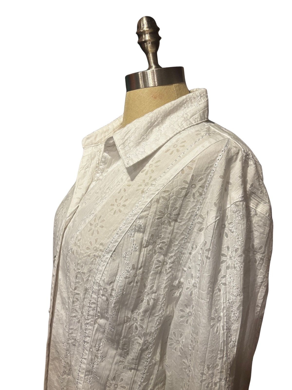 Other Women’s white embroidered Shirt.wt2525 Size XXL / US 16-18 / IT 52-54 - 4 Thumbnail