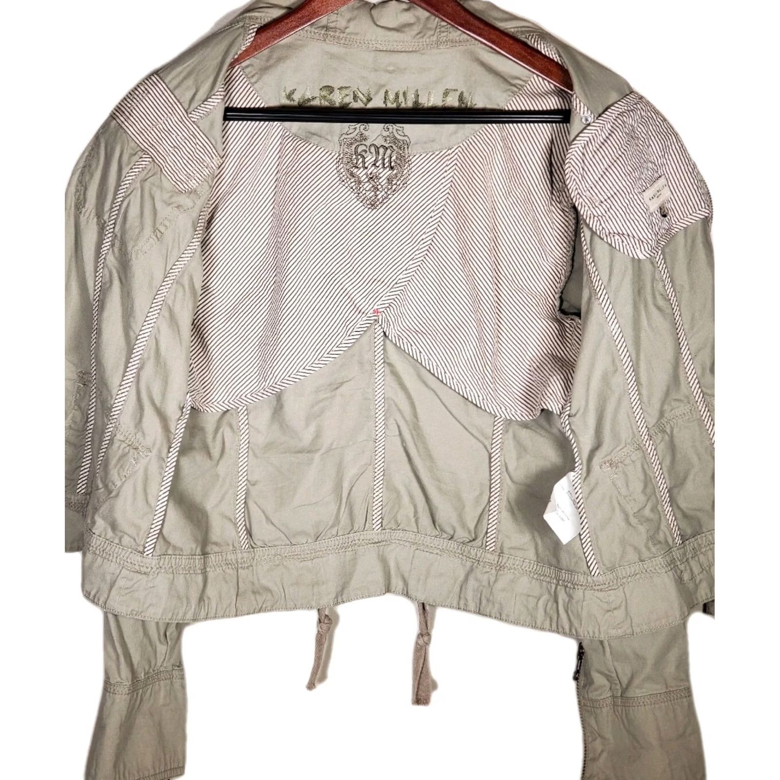 Karen Millen Karen Millen Utility Jacket Women's Size 10 Beige Cotton Twill Full Zip Biege Size L / US 10 / IT 46 - 3 Thumbnail