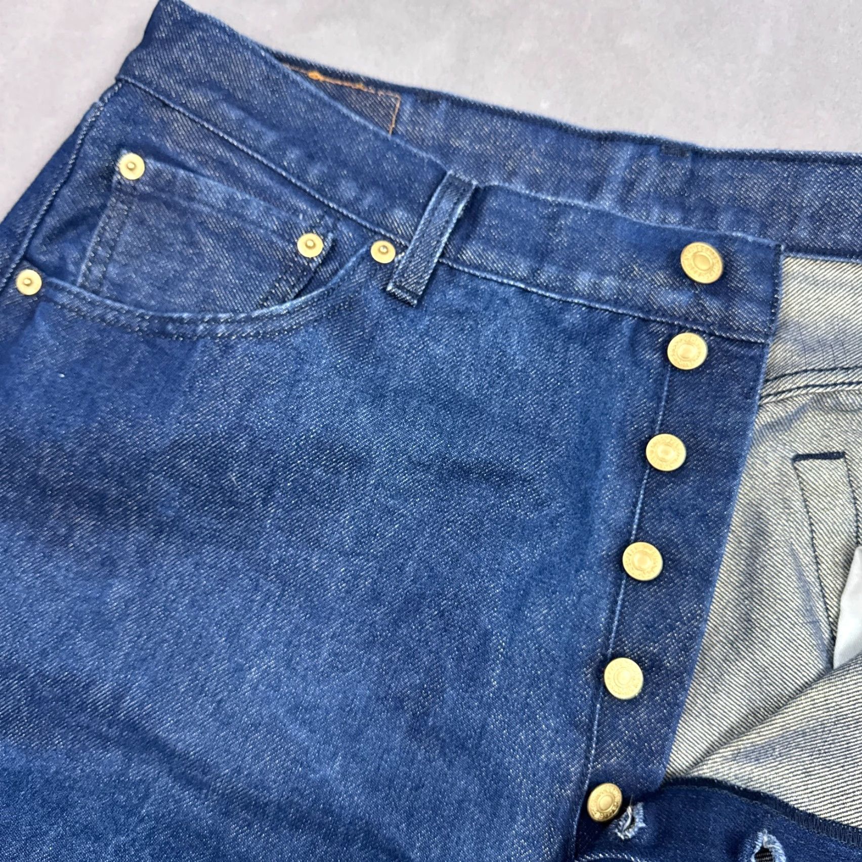 Levi's Levis 501 Jeans Mens 36x30 Blue Gold Metallic Denim Pants Button Fly Tag38x32 Size US 38 / EU 54 - 4 Thumbnail