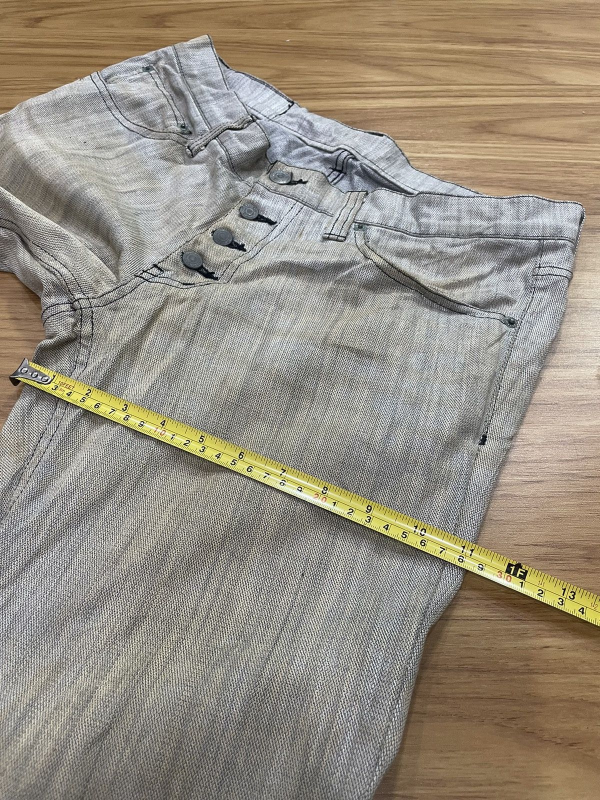 Tornado Mart Tornado Mart Waxed Silver Coated Flared Denim Pant Size US 32 / EU 48 - 19 Thumbnail