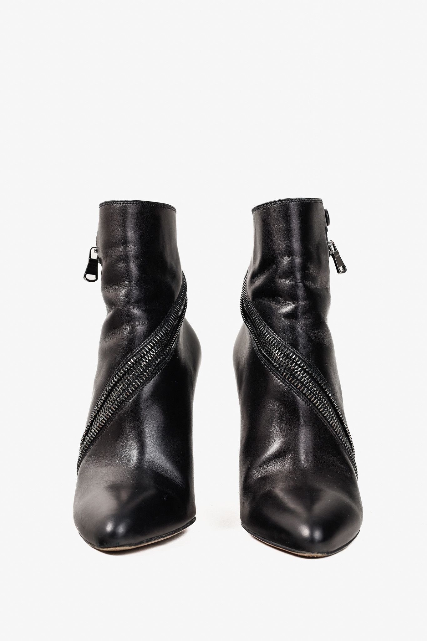 Brian Atwood Brian Atwood Nebula Tumbled Nubuck Zip Pointed-Toe Booties Size US 5.5 / IT 35.5 - 2 Thumbnail