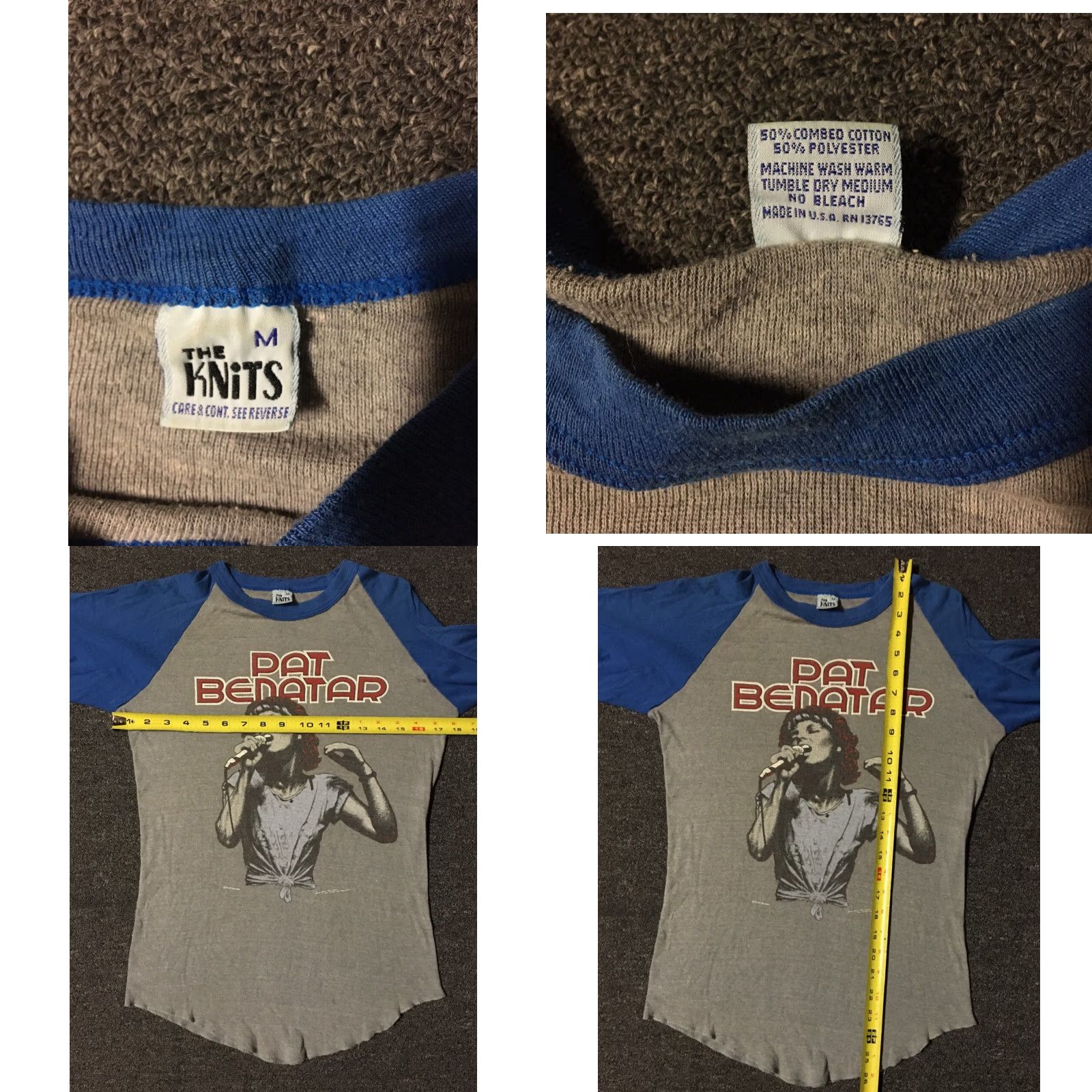 Vintage VINTAGE Pat Benatar Precious Time Tour Shirt S M Concert Rock Graphic Tee Raglan Blue/Gray 1981 The Knits Men Rock N Roll 80s Size US S / EU 44-46 / 1 - 8 Thumbnail