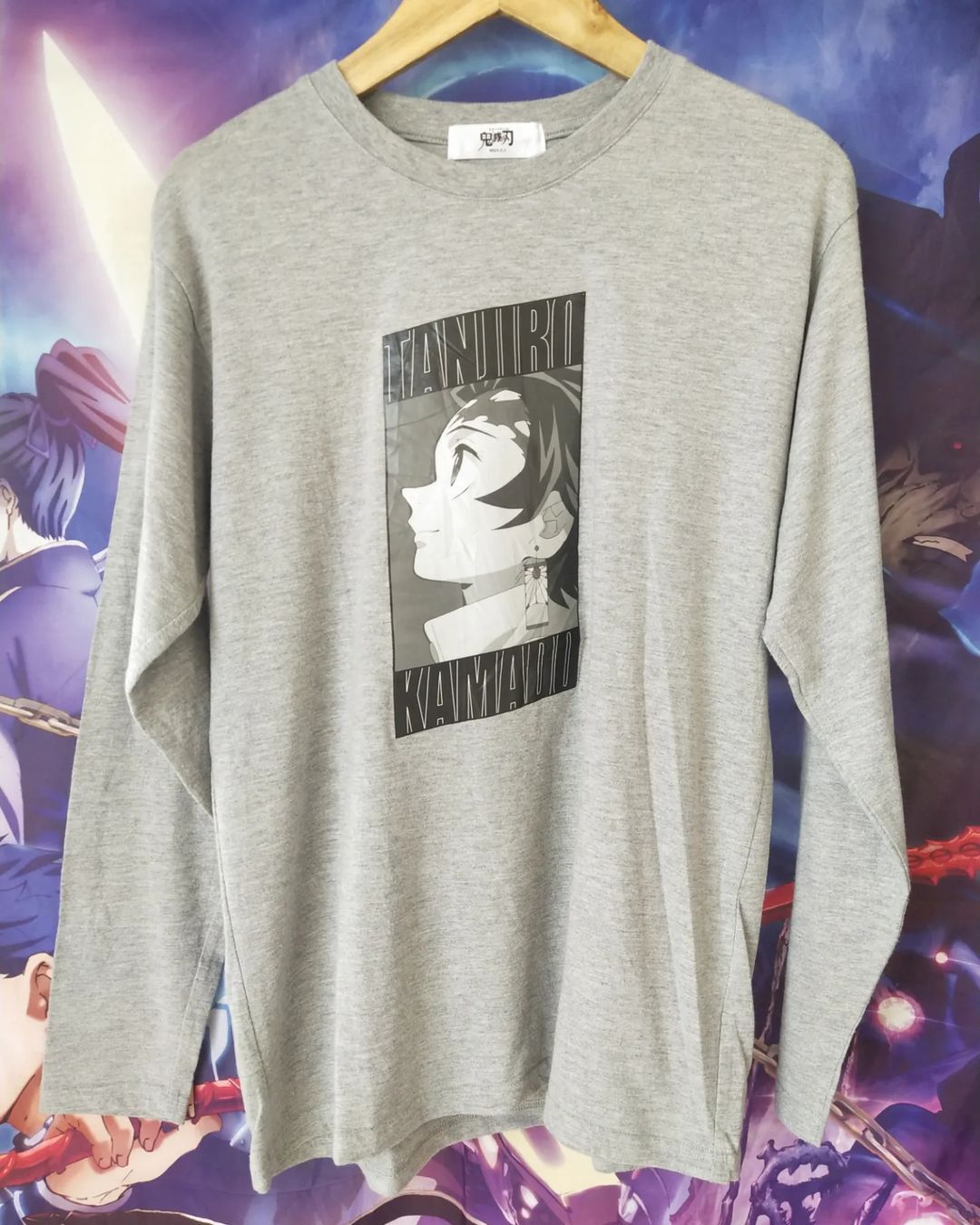 Anime × Japanese Brand Demon Slayer Tanjiro Art Grey Anime Longsleeve Size US M / EU 48-50 / 2 - 1 Thumbnail