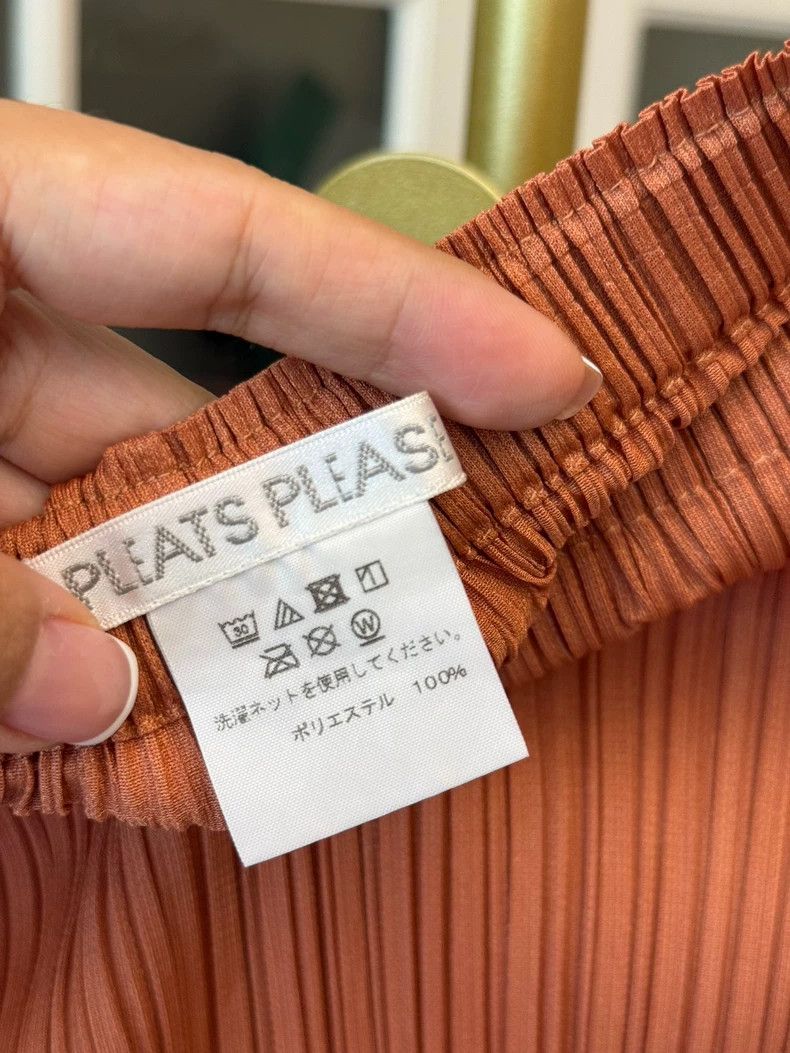 Issey Miyake Issey Miyake size:5 Orange fringed pleated skirt Size 31" - 3 Thumbnail