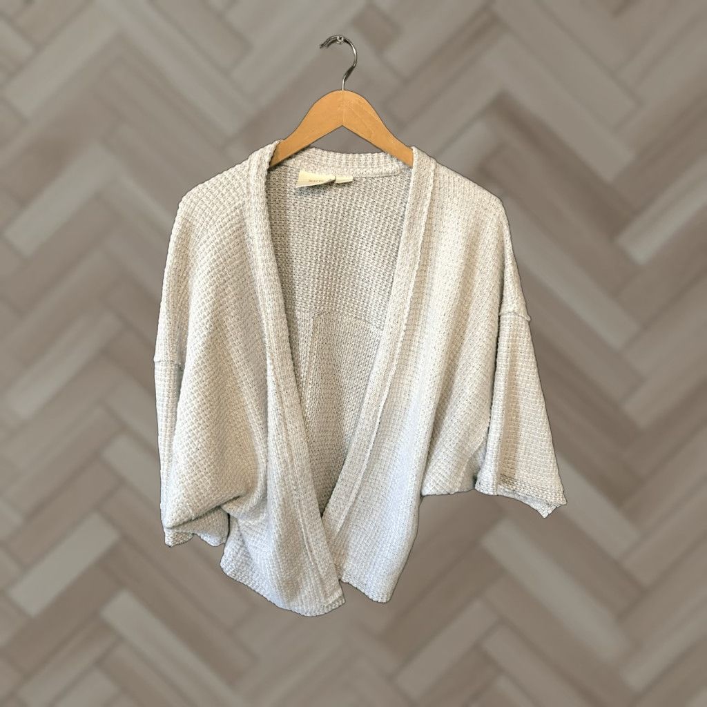 Anthropologie VINTAGE Maeve by Anthropologie Womens Gray Knit Open Front Cardigan Sweater XS Size XS / US 0-2 / IT 36-38 - 1 Thumbnail