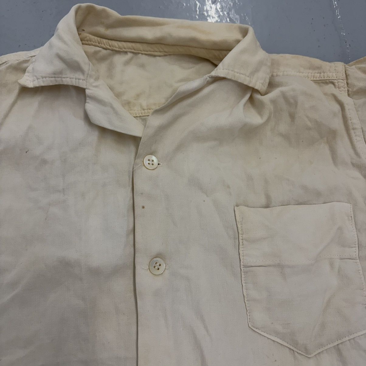 Other Vintage 50s White/Cream Blank Cotton Shirt Size US S / EU 44-46 / 1 - 2 Thumbnail