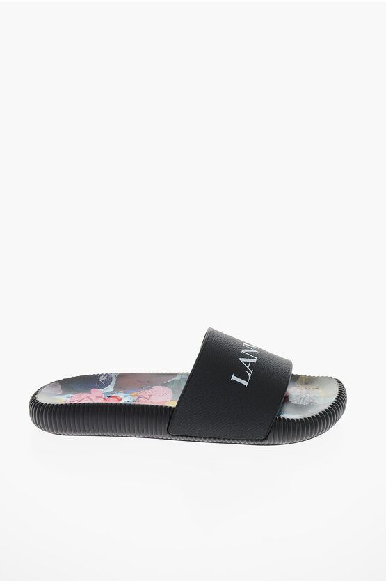 Lanvin o1y0125 Logo Slippers in Black Size US 6 / EU 39 - 1 Thumbnail