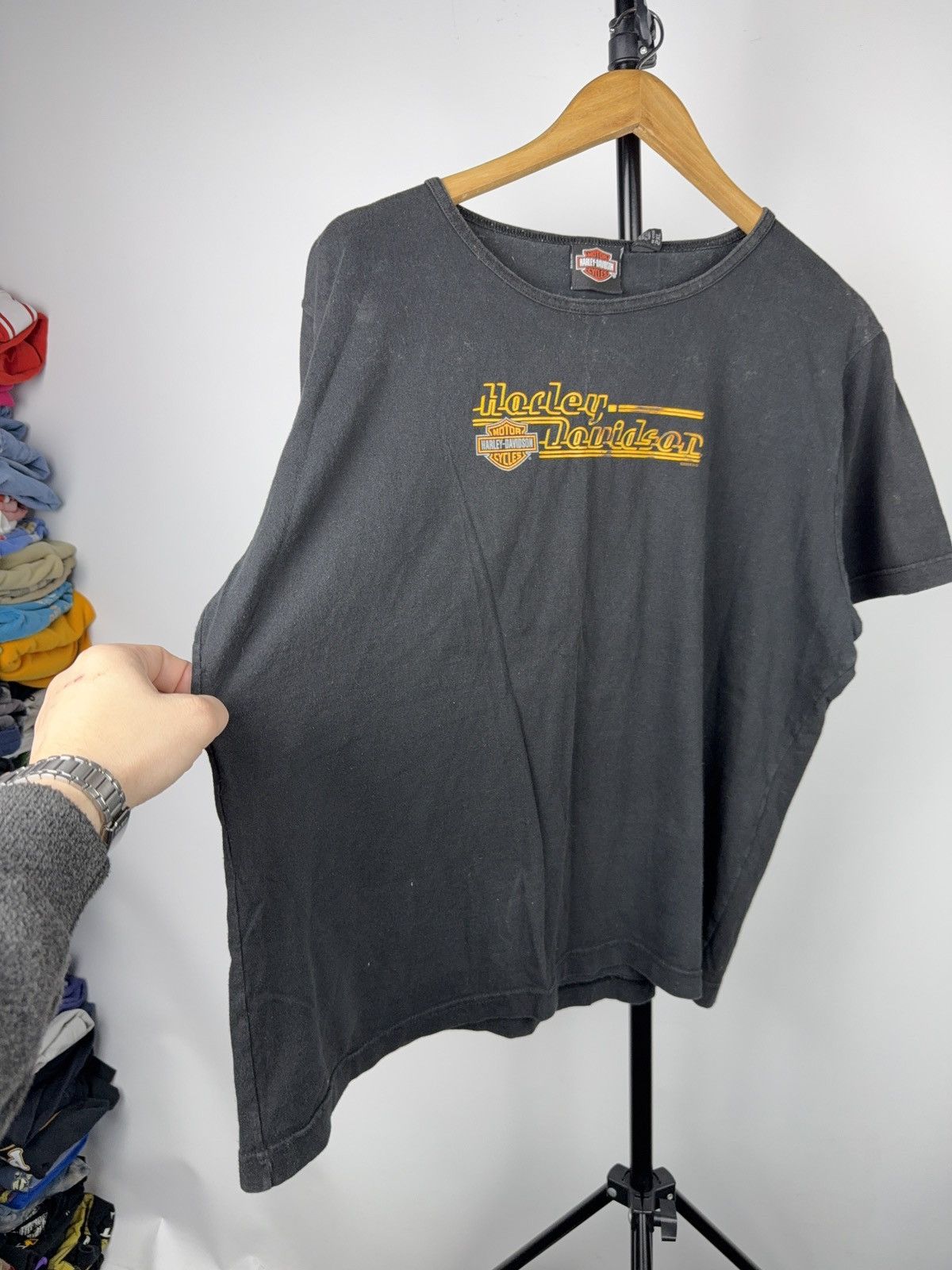 Harley Davidson Retro Moto Biker Harley-Davidson 2004 Black Graphic T-Shirt Size US S / EU 44-46 / 1 - 2 Thumbnail