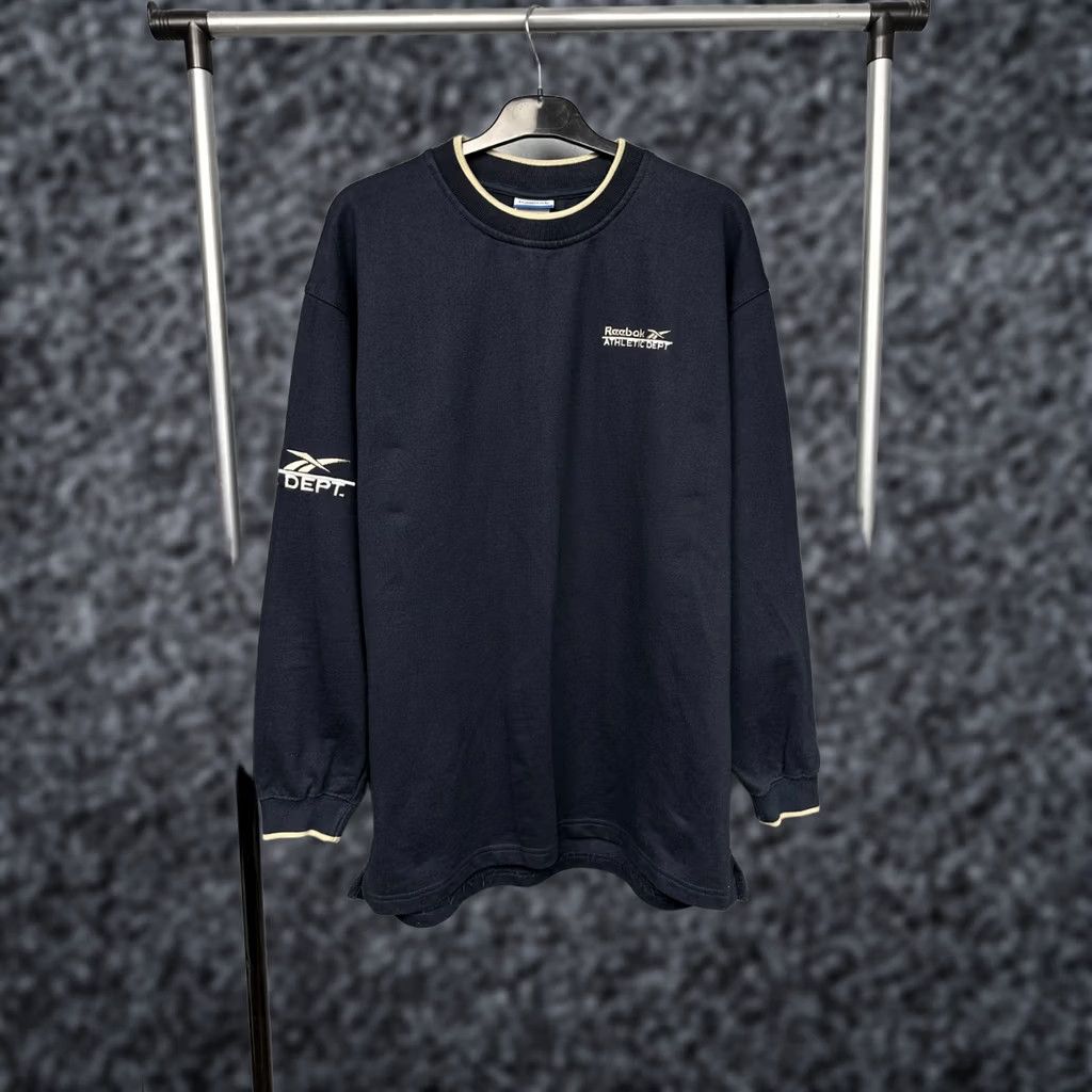 Reebok Reebok Athletic Dept Vintage Mens Sweatshirt L Blue Logo 90s Pullover Sweatshirt Mens Size US L / EU 52-54 / 3 - 1 Thumbnail