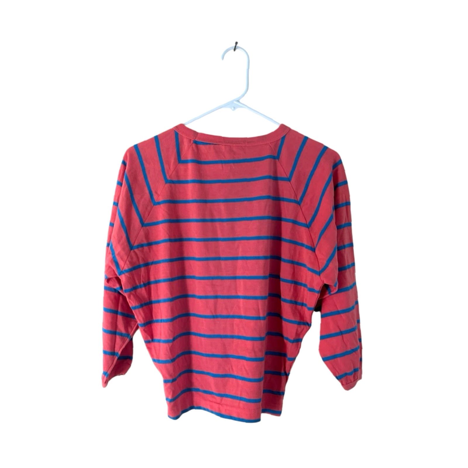 Puma VINTAGE Puma Long Sleeve T-Shirt Womens M Deadstock NWT 80s NOS Coral Pink with Light Blue Stripes Genders Womens Size M / US 6-8 / IT 42-44 - 7 Thumbnail