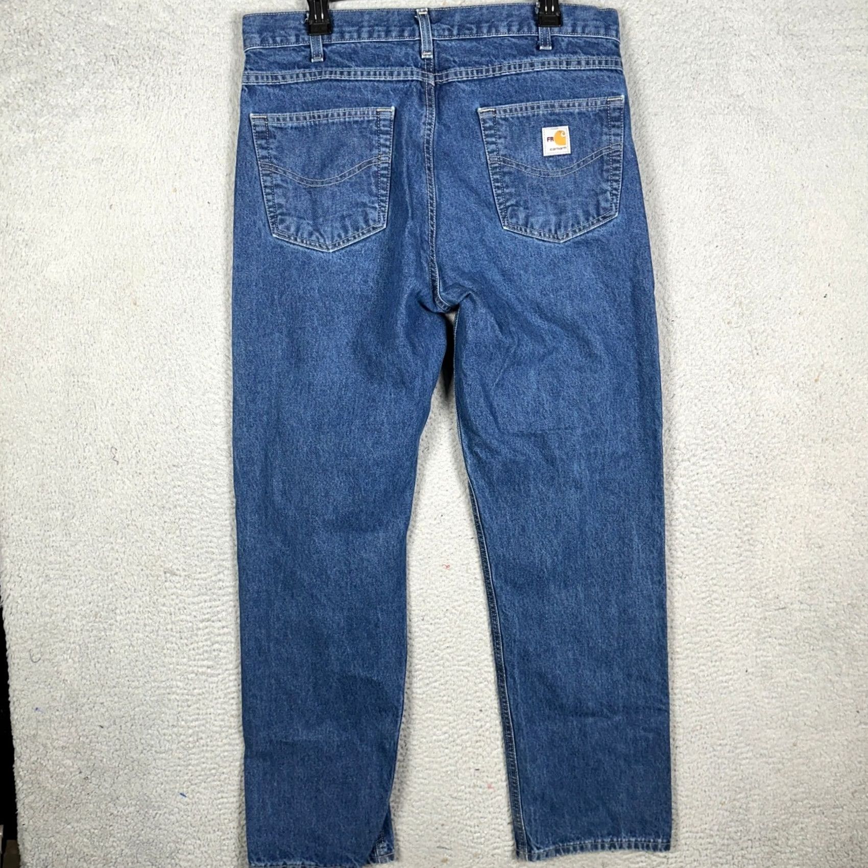 Carhartt Carhartt FR Cat 2 Jeans Men 35X32 Blue Straight Leg Flame-Resistant Workwear EUC Size US 35 - 2 Thumbnail