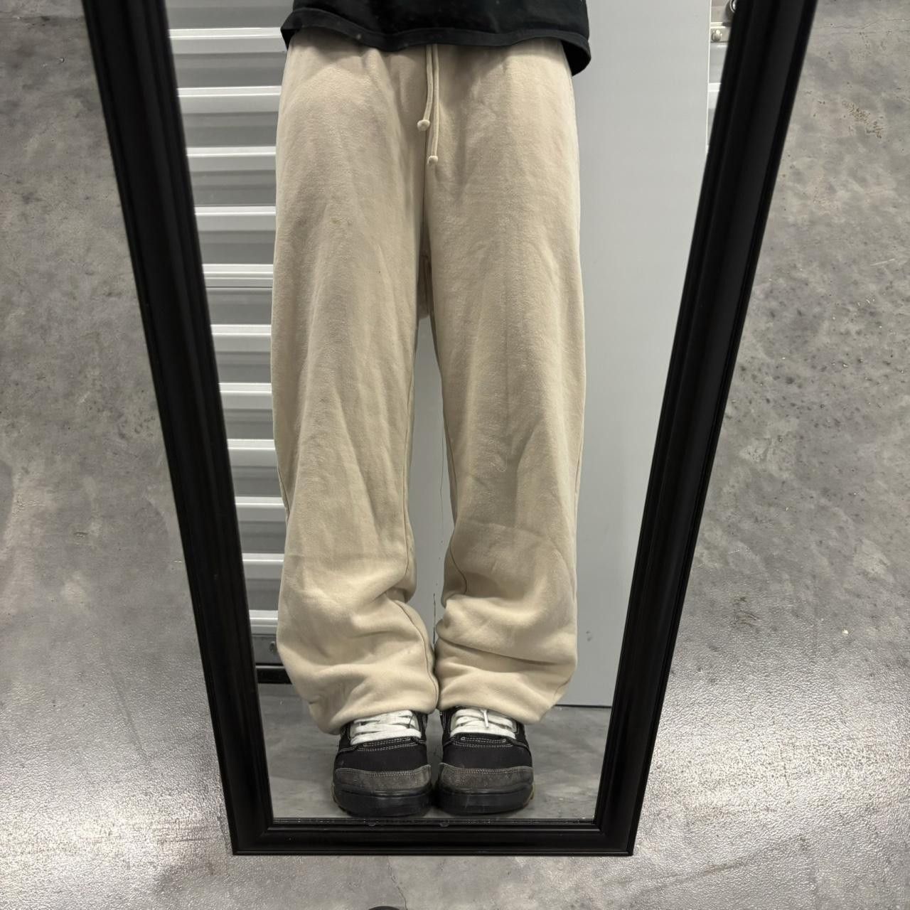 Japanese Brand × Vintage Crazy Vintage Y2K/2000s Cream Streetwear Essential Sweatpants! Size US 30 / EU 46 - 1 Thumbnail