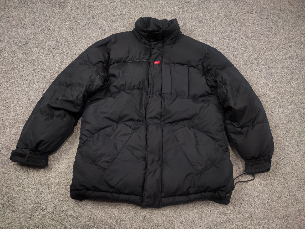 Nike 🔥 Vintage 90s Nike Logo Black puffy quilted Down Jacket Y2K Size US S / EU 44-46 / 1 - 3 Thumbnail