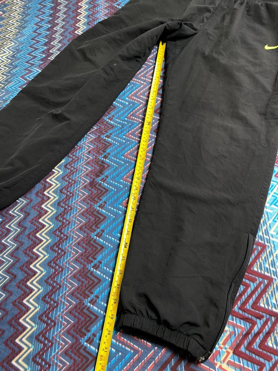 Nike × Vintage Vintage Nike Small Logo Nylon Drill Black Track Pants Size US 34 / EU 50 - 14 Thumbnail