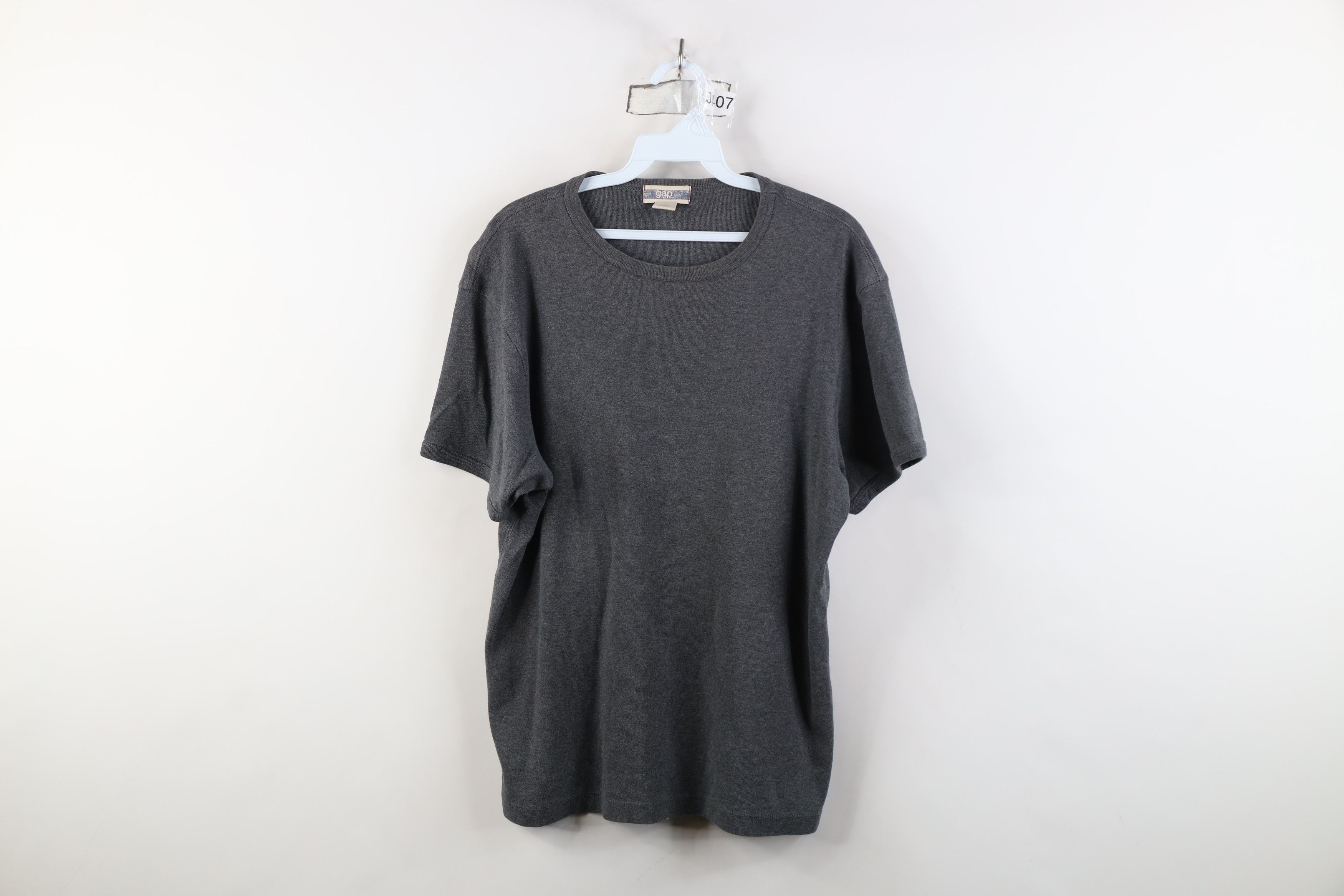 Gap Vintage 90s Y2K Gap Blank Babydoll Ribbed Knit T-Shirt Gray Size US L / EU 52-54 / 3 - 1 Thumbnail