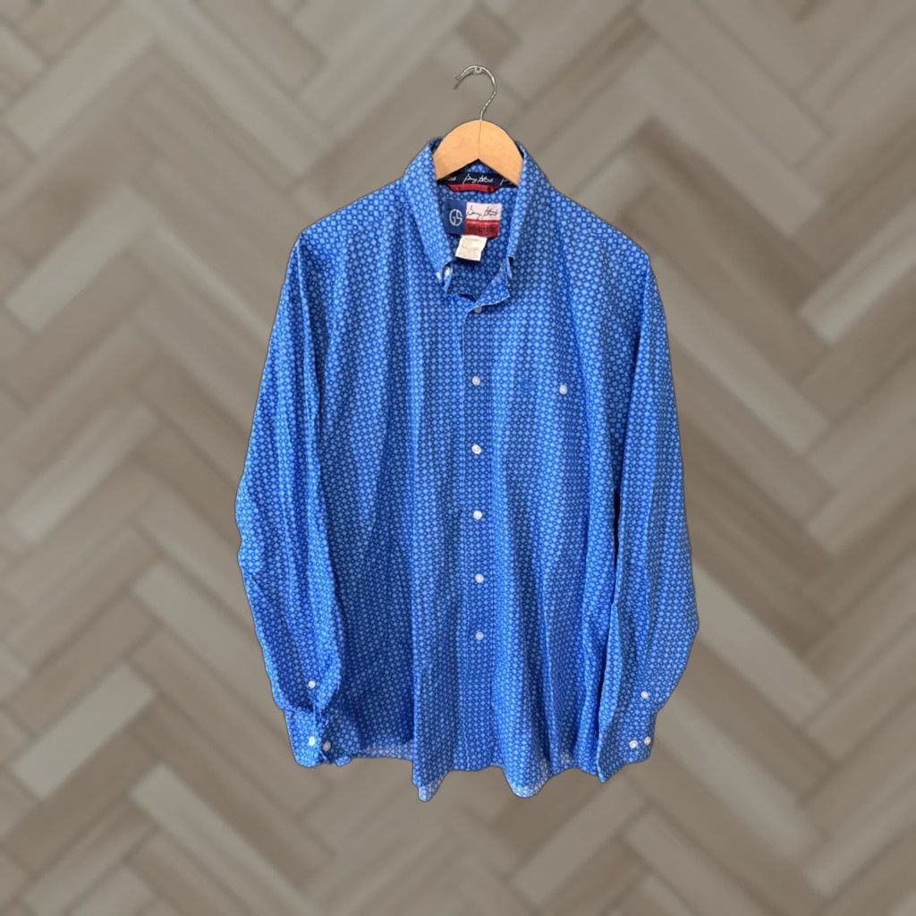 Wrangler Wrangler Mens Blue George Straight Long Sleeve Button-Up Shirt XL Size US XL / EU 56 / 4 - 1 Thumbnail