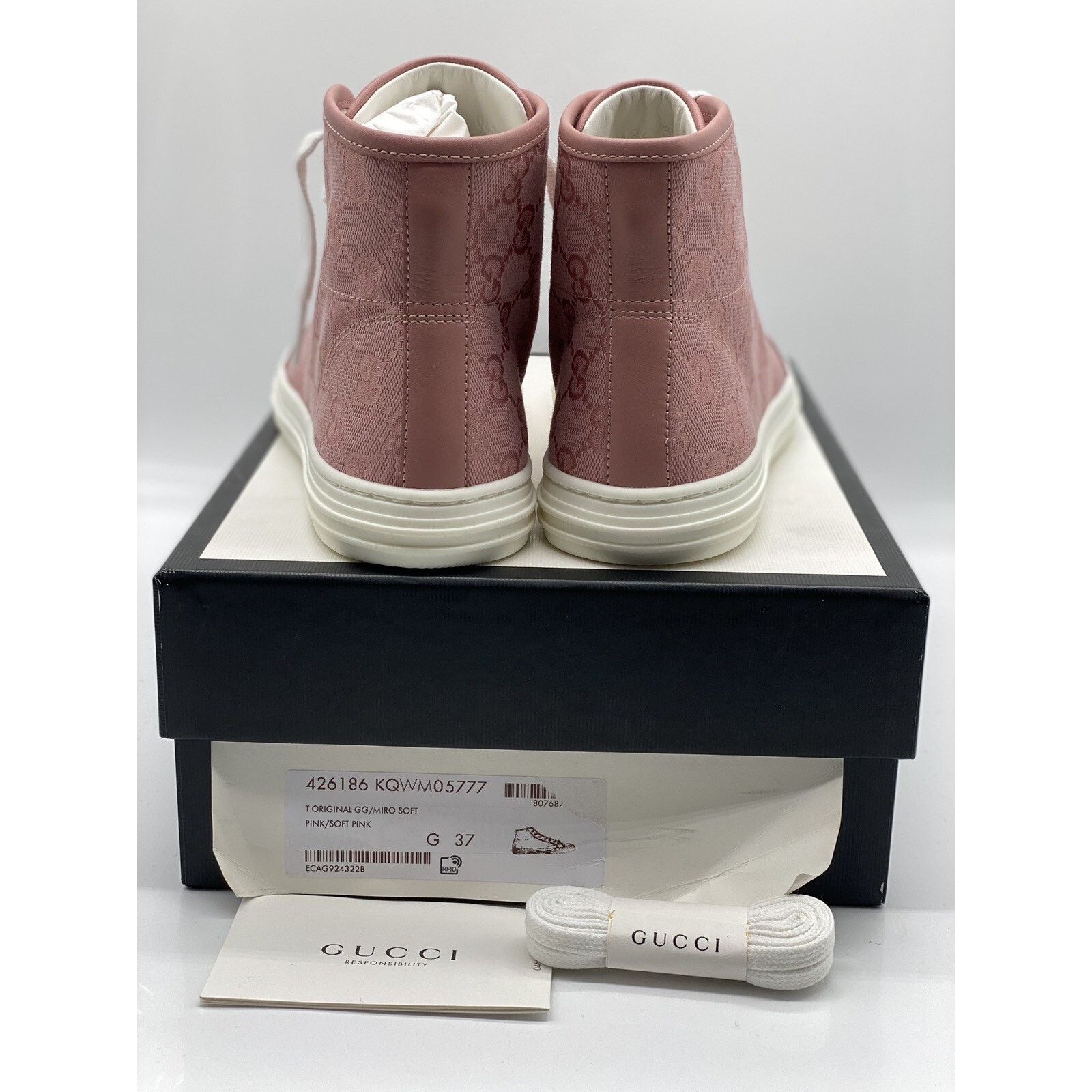 Gucci Gucci GG Canvas “Soft Pink” High-Top Sneakers Size 7.5 US Size US 7.5 / IT 37.5 - 9 Thumbnail