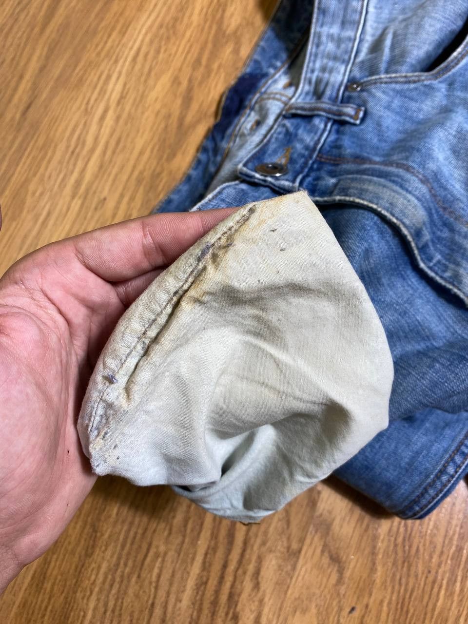 Japanese Brand Dirty Distressed Jeans Patchwork Painted Flared Baggy Size US 32 / EU 48 - 16 Thumbnail