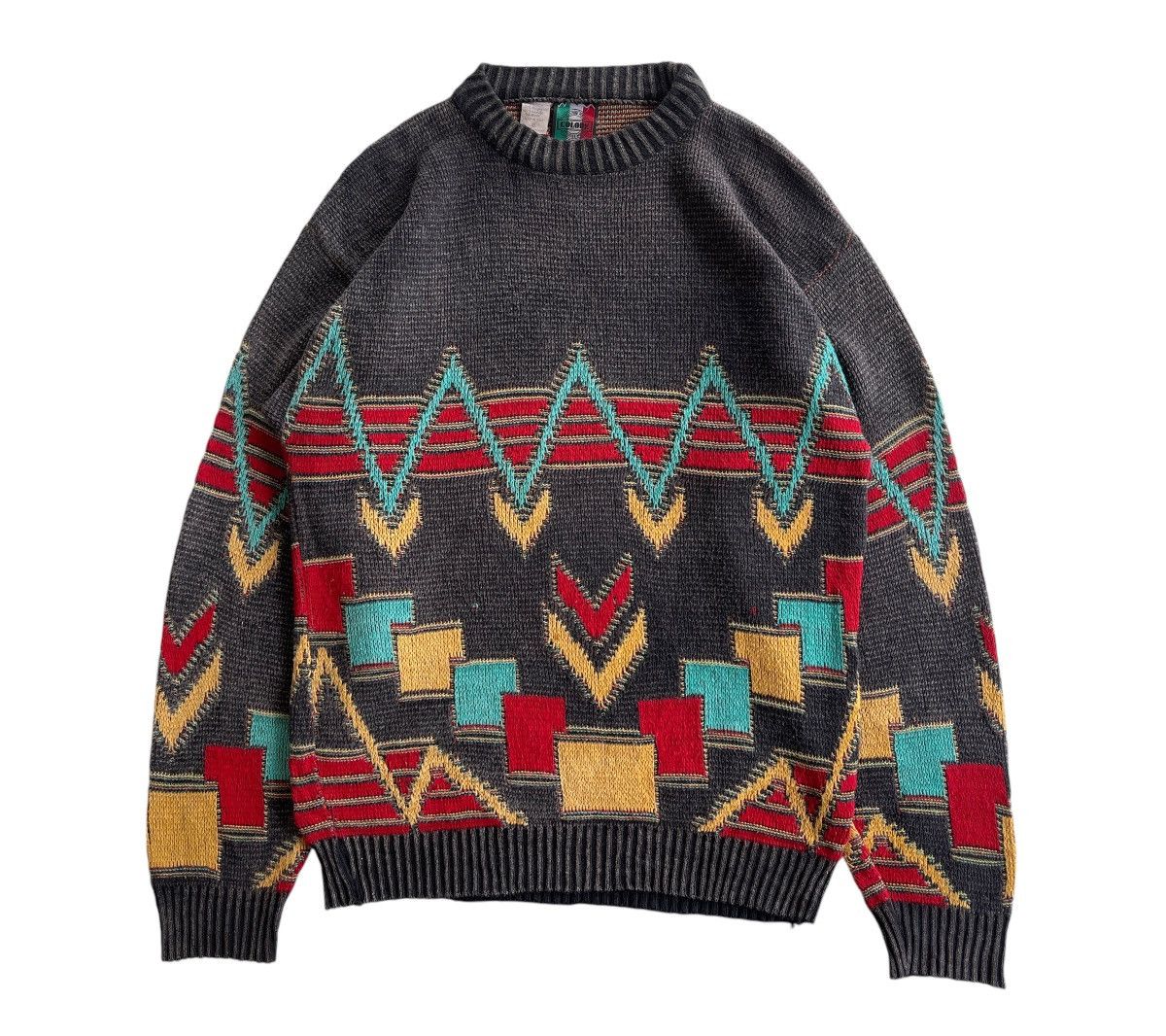 Vintage 90s Geometric Aztec Printed Knit Sweater Size US S / EU 44-46 / 1 - 2 Thumbnail