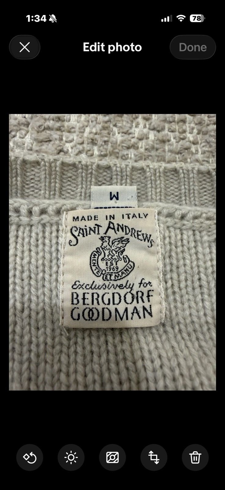 Bergdorf Goodman Saint Andrew/Bergdorf Goodman 100% cashmere sweater $990 Size US M / EU 48-50 / 2 - 3 Thumbnail