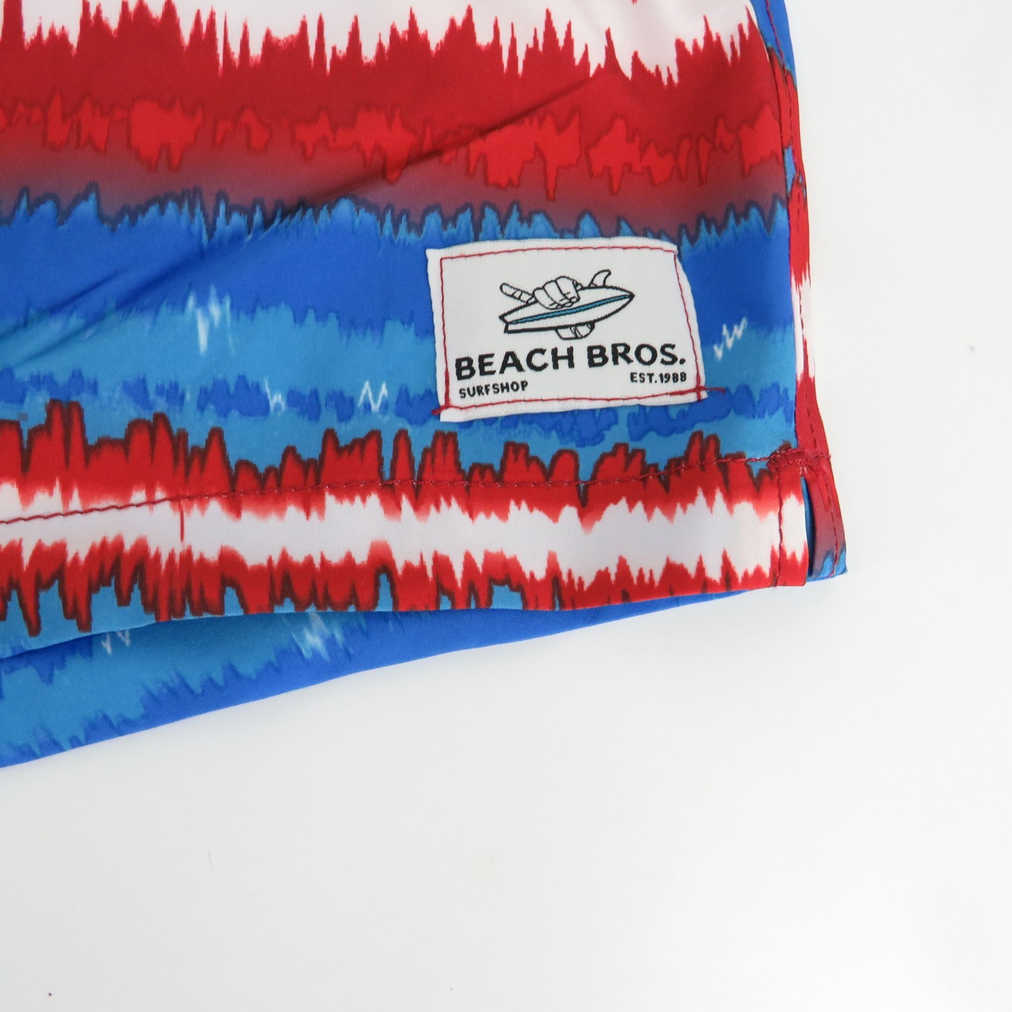 Other Beach Bros Men's Red White & Blue Patterned Swim Shorts Medi Size US 32 / EU 48 - 3 Thumbnail