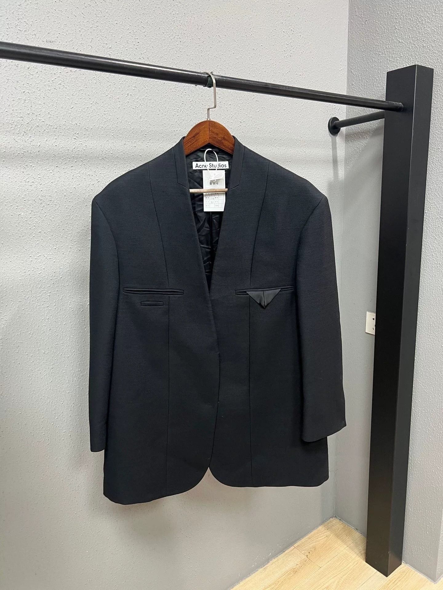 Acne Studios Acne Studios Black Oversized Collarless Blazer Size US M / EU 48-50 / 2 - 1 Thumbnail