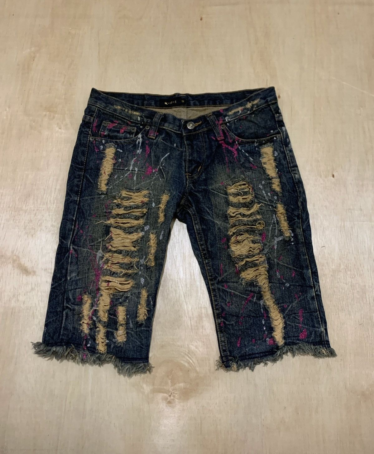 20471120 Distressed Denim kui Painter Ifsixwasnine Style Jeans Size US 33 - 1 Thumbnail