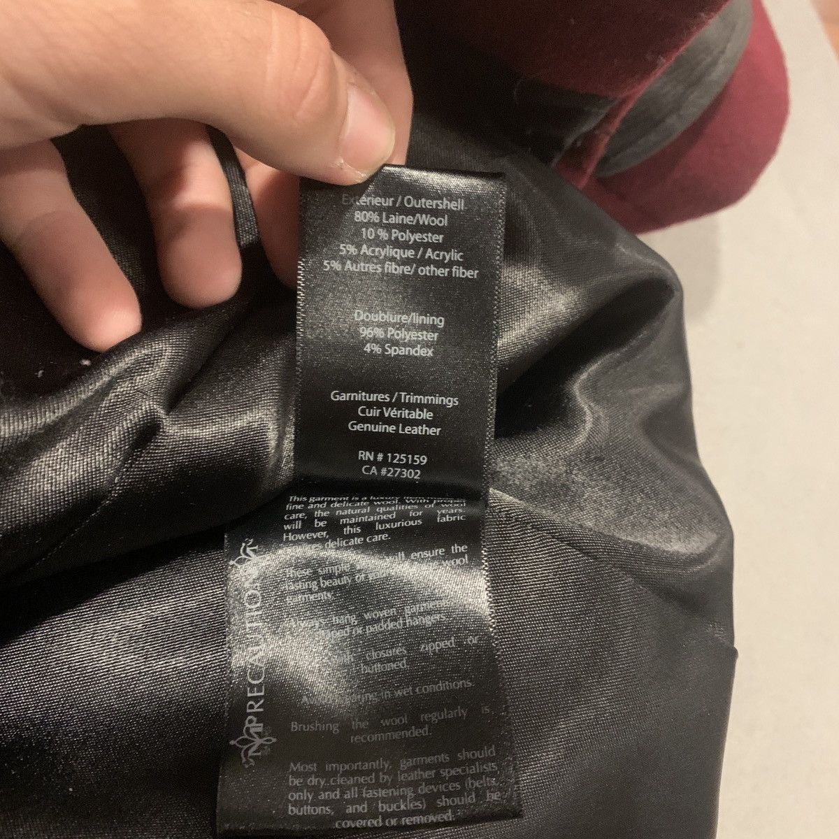 Mackage Mackage Pea Coat Wool Womans Size XS Burgundy Leather Accent Size XS / US 0-2 / IT 36-38 - 10 Thumbnail