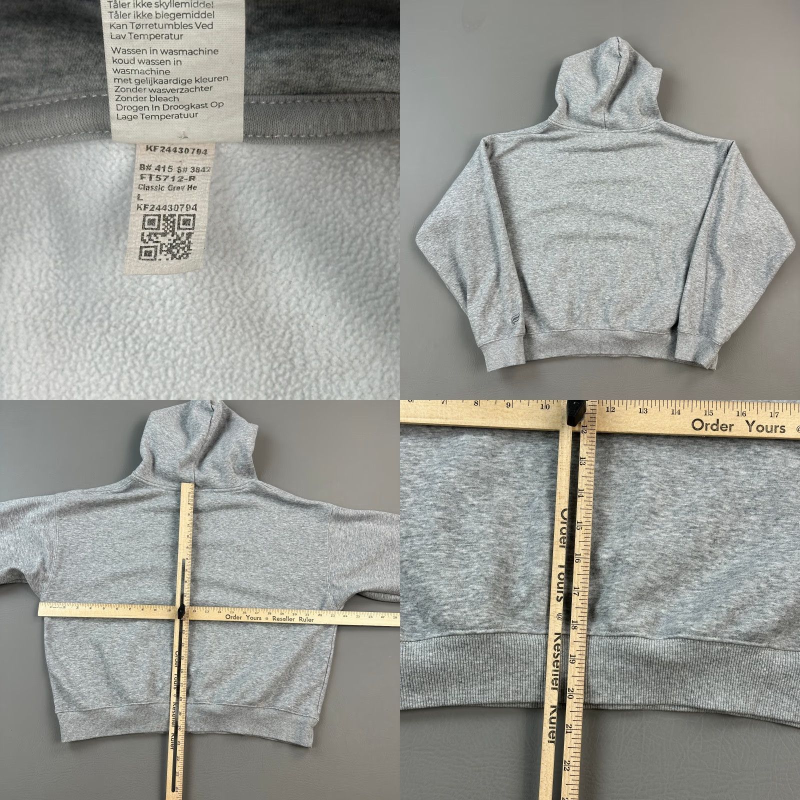 Fabletics Fabletics Hoodie Women's Large Gray Cozy Fleece Pullover Gym Active Shirt Size L / US 10 / IT 46 - 8 Thumbnail