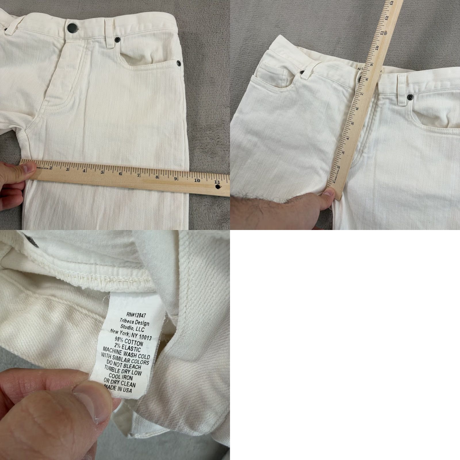 Nili Lotan Nili Lotan Straight Leg Raw Hem Jeans White Women 2 Stretch Made in USA 5-Pocket Inseam 25 in Size 26" / US 2 / IT 38 - 8 Thumbnail