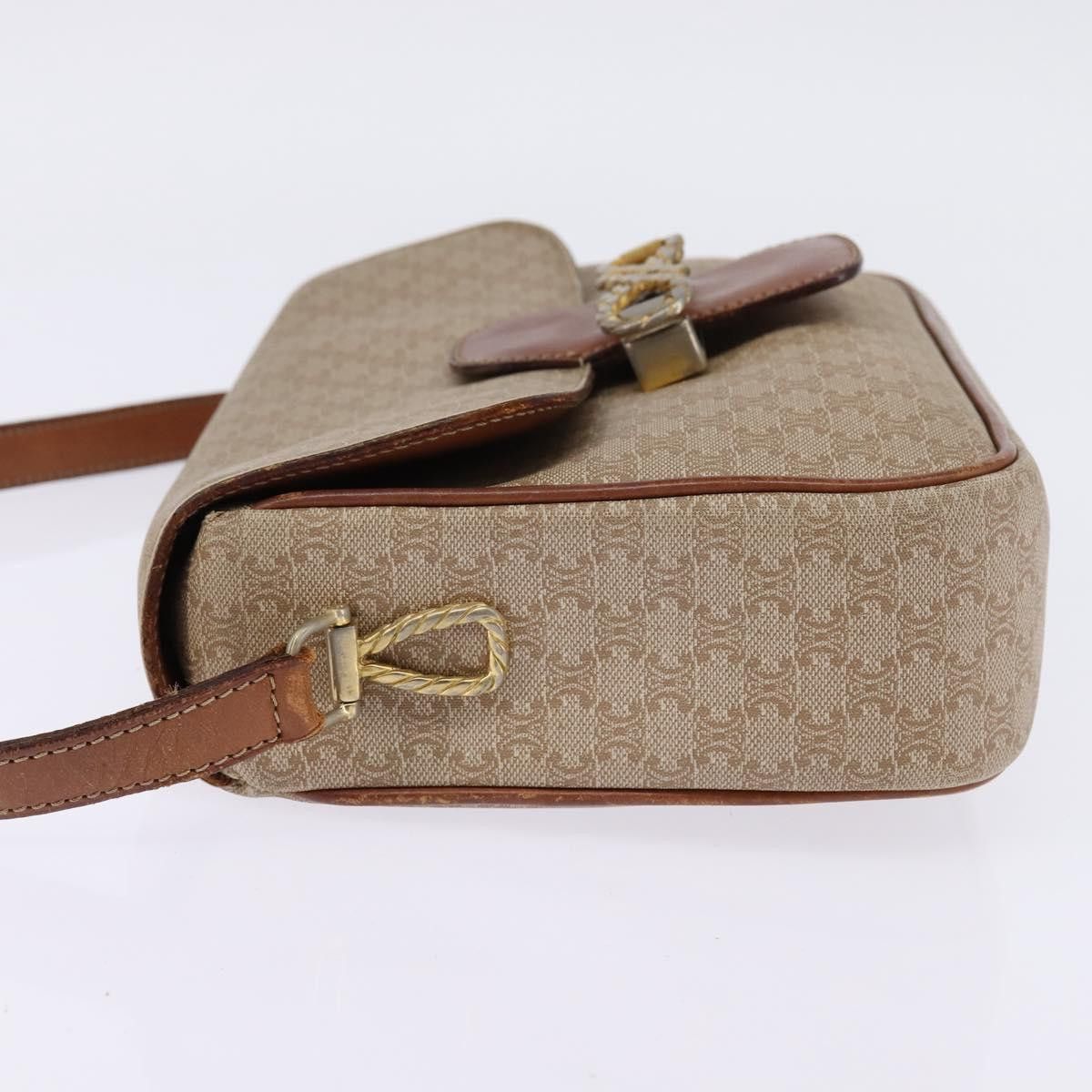 Celine CELINE Macadam Canvas Shoulder Bag Pvc Beige Gold Size ONE SIZE - 4 Thumbnail