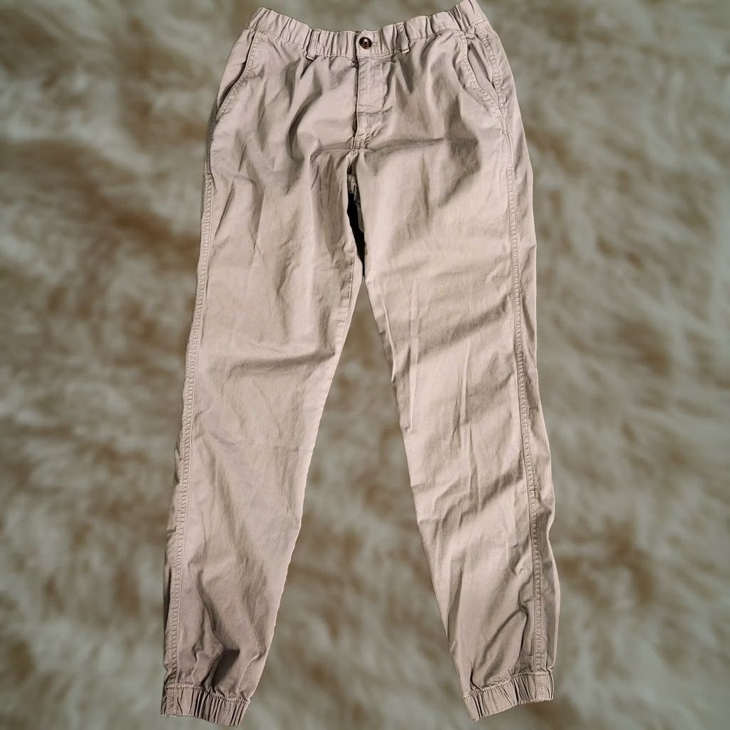 Vintage Bear Bottom Jogger Pants Mens Medium Tall Gray Chino Elastic Waist Casual Slim? Notch: Regular Fit Size US 32 / EU 48 - 1 Thumbnail