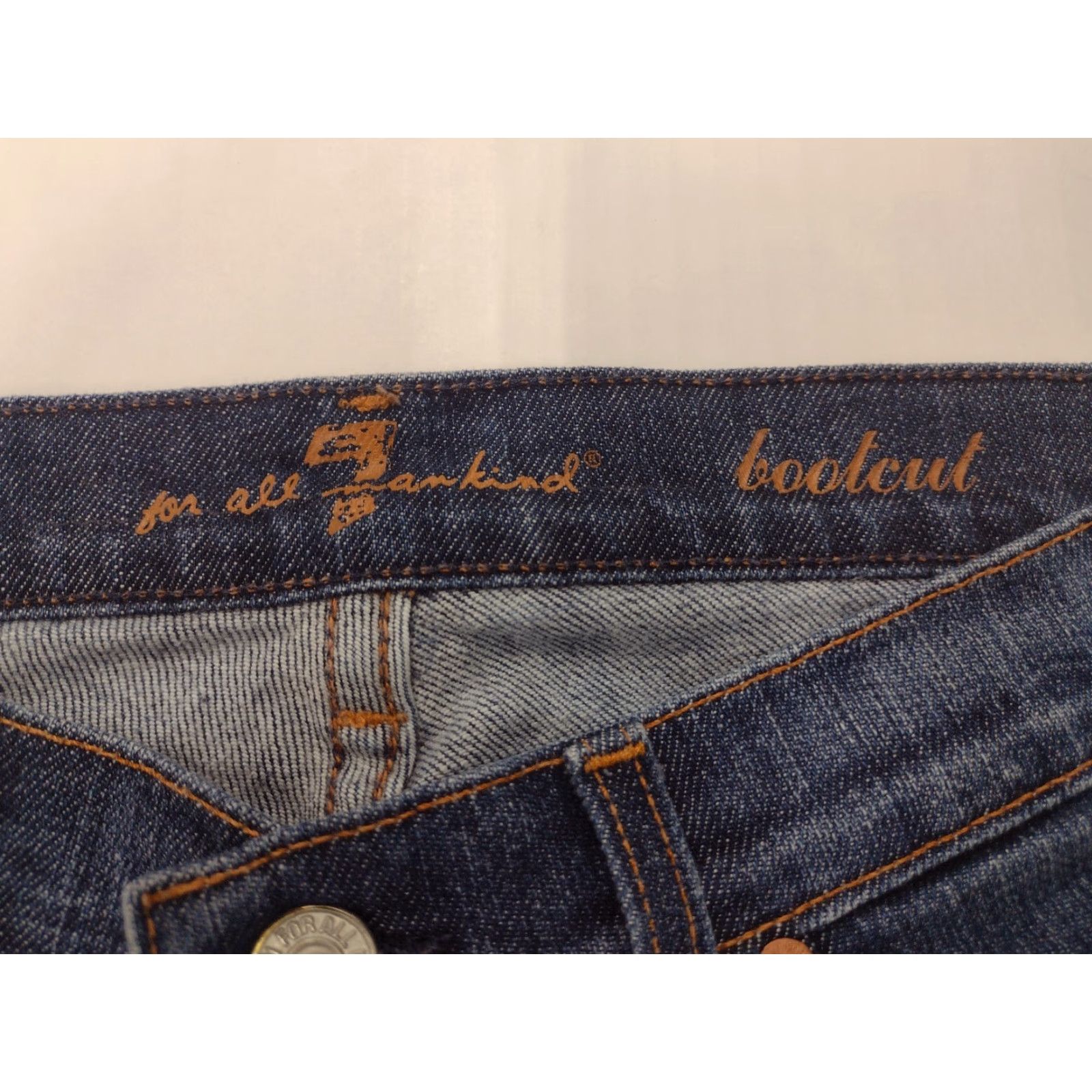 7 For All Mankind 7 For All Mankind Jeans Women's 27 Dark Distressed Bootcut Denim Cotton Lycra 33 Inseam Boots Cut Pockets Regular Rise 8 In #650 Size 27" / US 4 / IT 40 - 5 Thumbnail