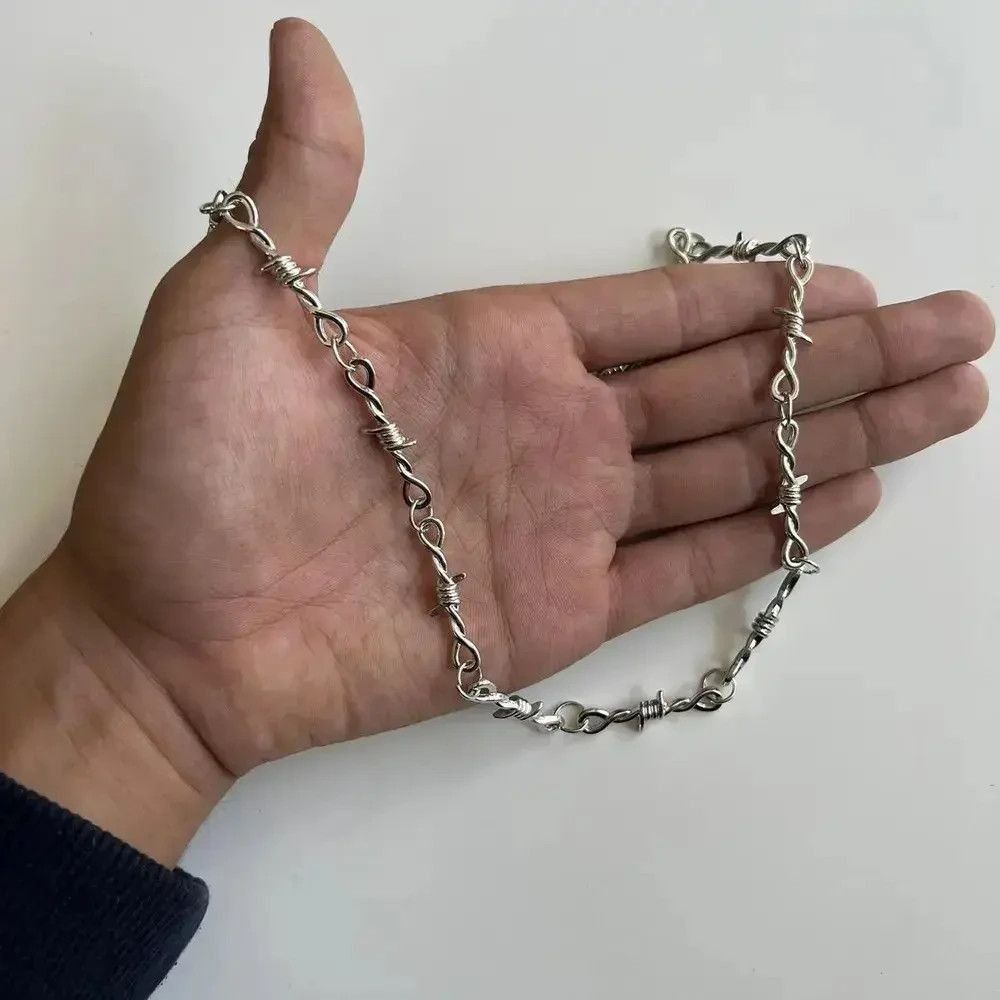 Jewelry Y2K Retro Style Barbwire Thorn Emo Chain Necklace Size ONE SIZE - 1 Thumbnail