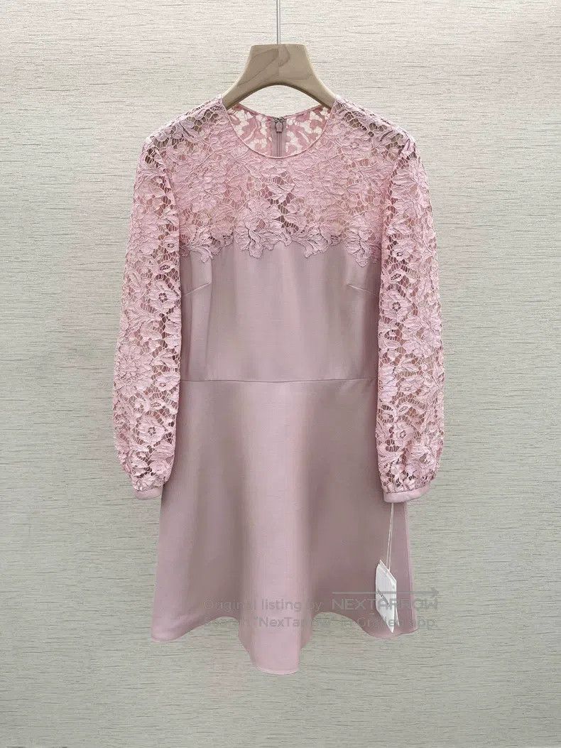 Valentino Valentino Peony pink lace patchwork dress Size S / US 4 / IT 40 - 1 Thumbnail
