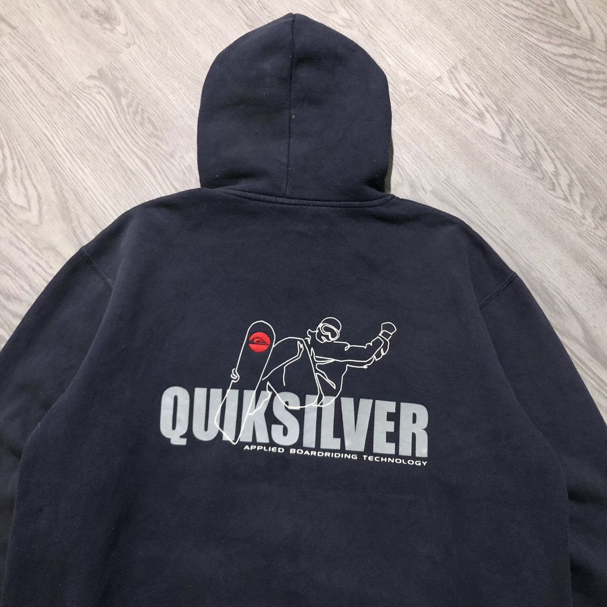 Quiksilver 2000s Quiksilver Boardriding Big Logo Ziphoodie Navy Size US XL / EU 56 / 4 - 2 Thumbnail