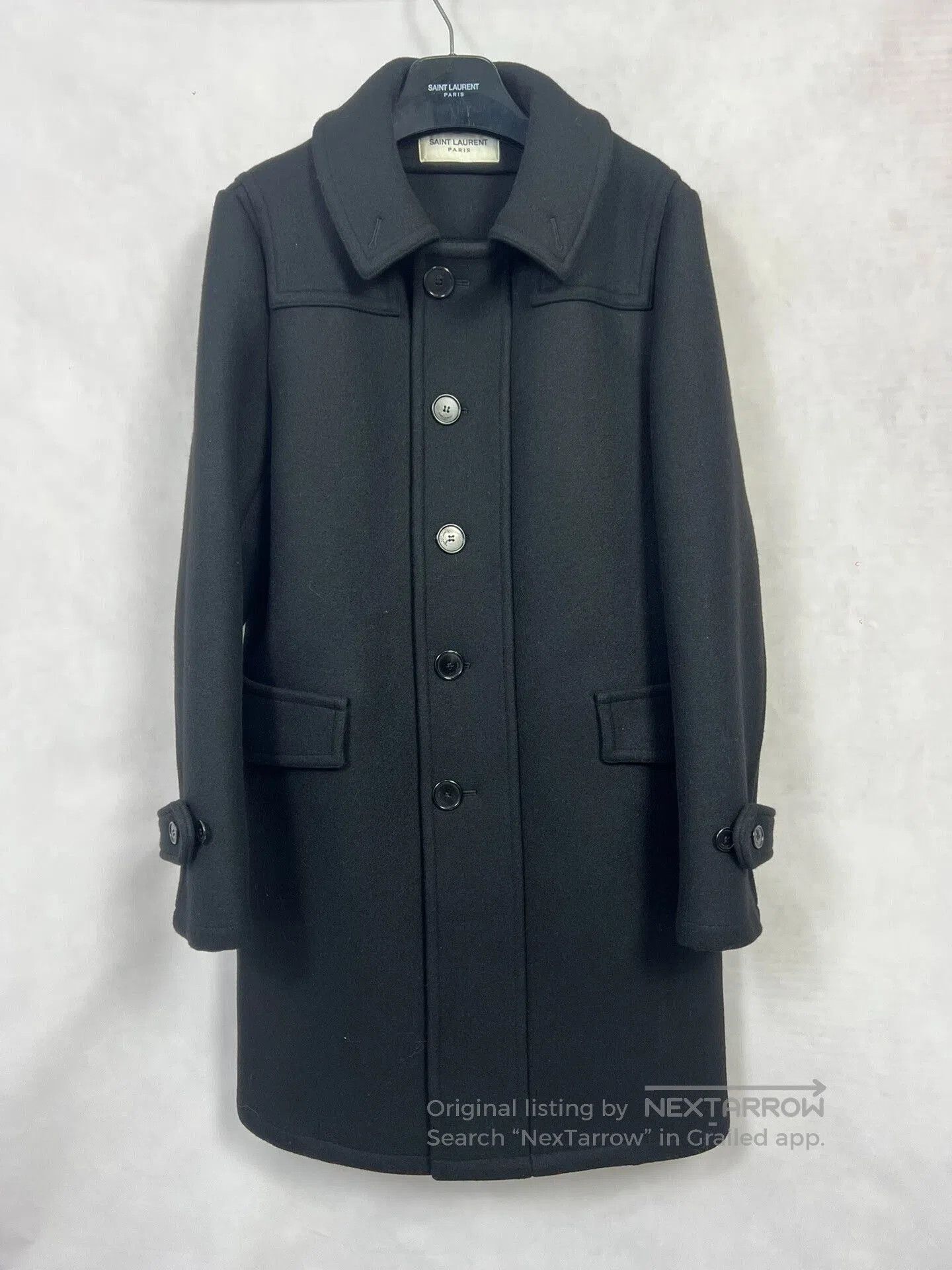 Saint Laurent Paris Saint Laurent Black Wool Coat. Size US M / EU 48-50 / 2 - 1 Thumbnail