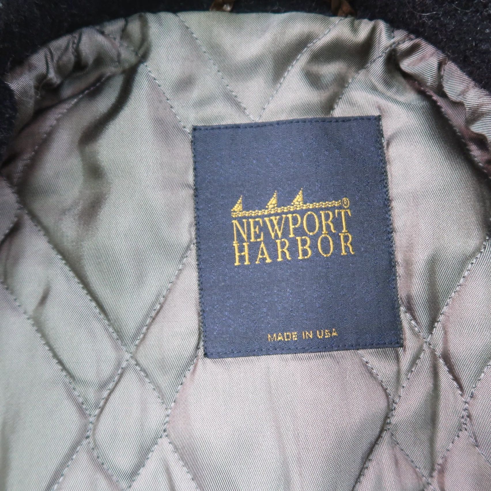 Vintage Newport Harbor Wool overCoat Jacket Men's 2XL Full Zip Blue Insulated Lined Wool Coat Stand-Up Collar Winter Casual Workwear 80s 90s Womens?? Size US XXL / EU 58 / 5 - 5 Thumbnail